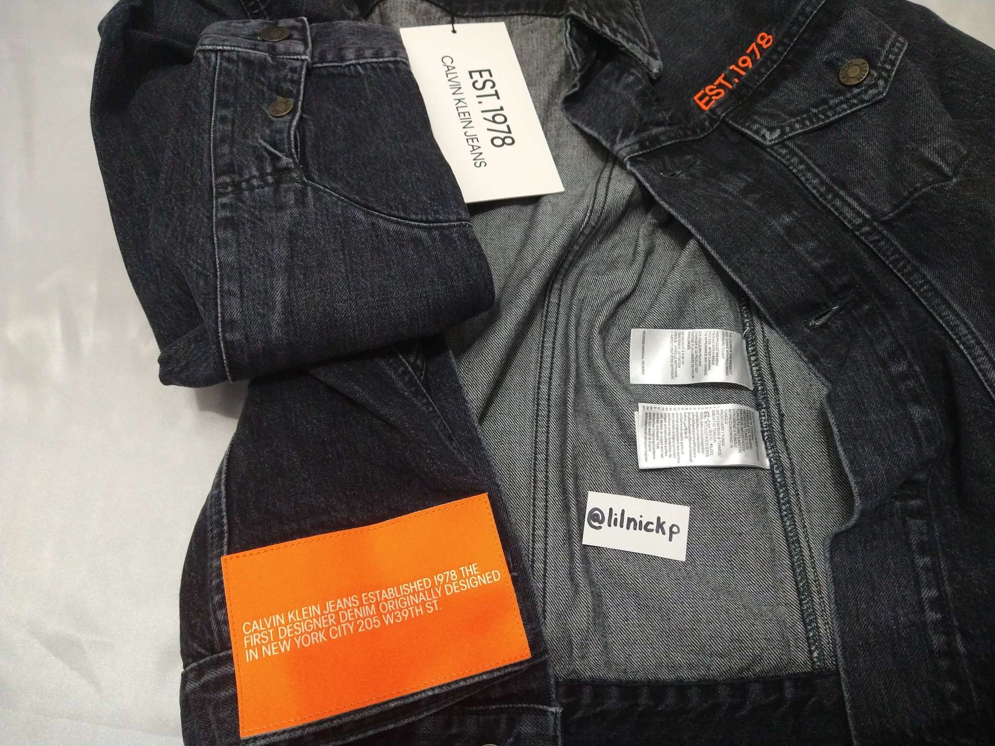Calvin Klein 205W39NYC EST. 1978 Comet Grey Denim Trucker Jacket Size US L / EU 52-54 / 3 - 4 Thumbnail