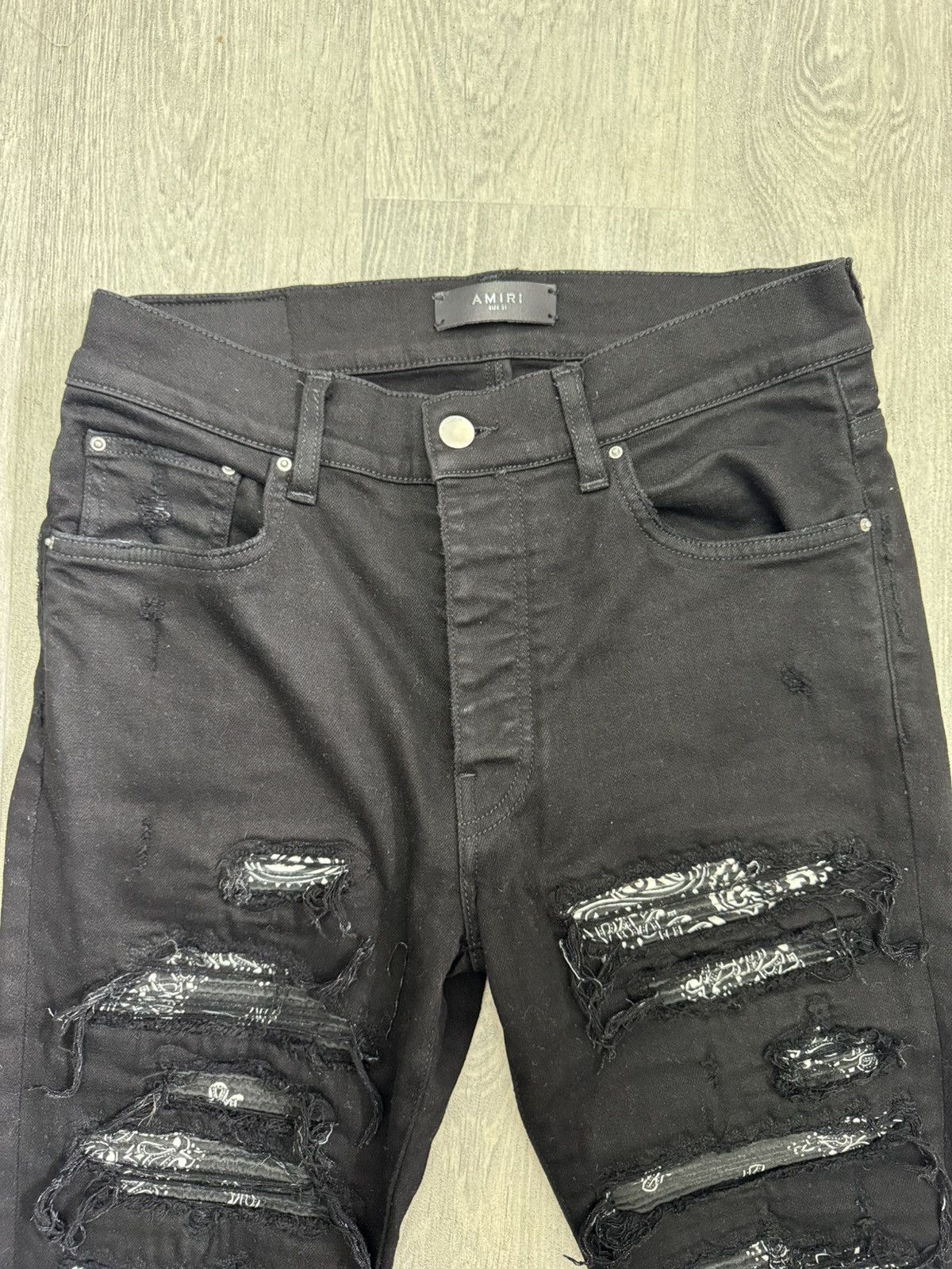 Amiri Amiri Black Bandana Thrasher Jeans Size US 31 - 3 Thumbnail