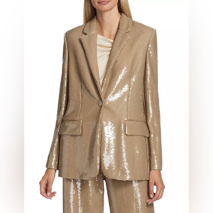 Elie Tahari Elie Tahari The Holly Sequined Suit Jacket Beige NWT | Grailed