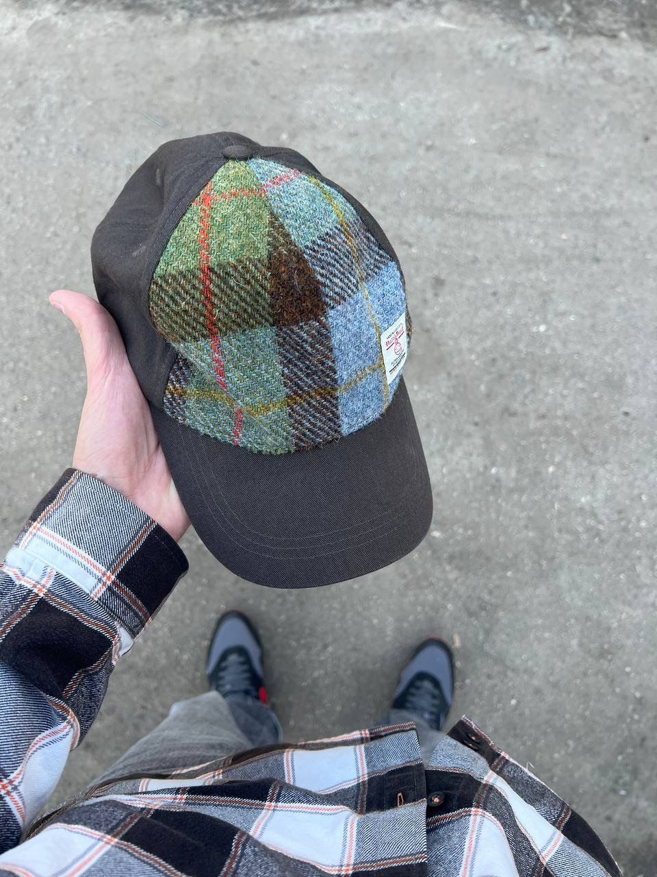 Harris Tweed × Vintage VERY RARE HARRIS TWEED CAP ENGLAND STYLE 90s Y2K HATS CASUAL Size ONE SIZE - 3 Thumbnail