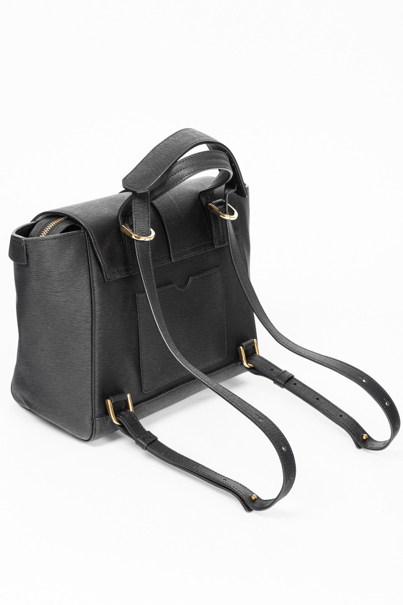 Other Senreve Midi Maestra Black Textured-Leather Backpack Size ONE SIZE - 8 Thumbnail