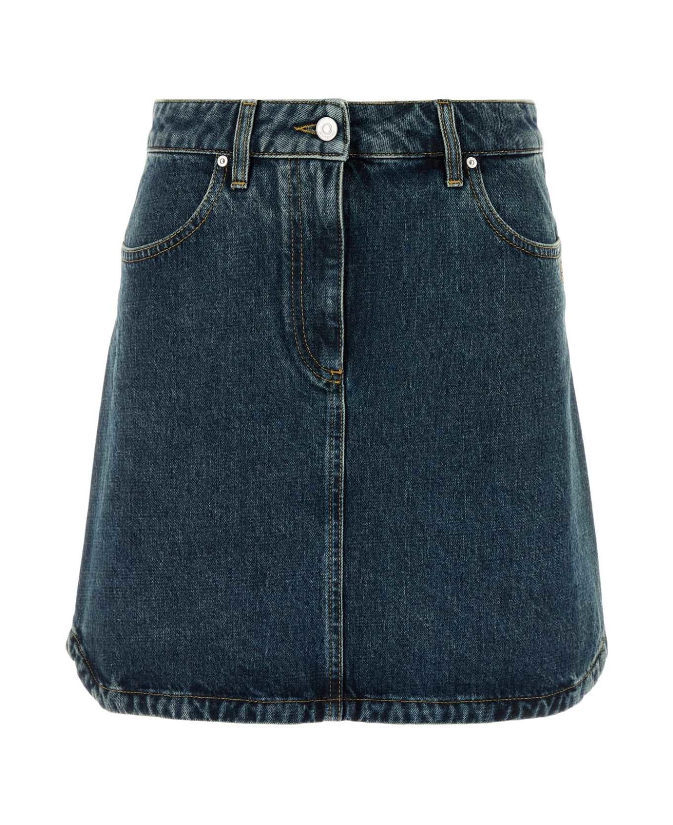 Givenchy o1n1vont0326 Denim Skirt in Blue Size 25" / US 0 / IT 36 - 1 Thumbnail