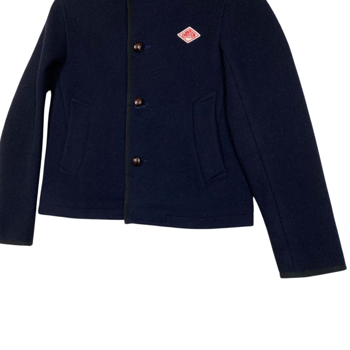 Danton Vintage Danton Vetements Travail Hoodie Wool Button Jacket Size US S / EU 44-46 / 1 - 5 Thumbnail