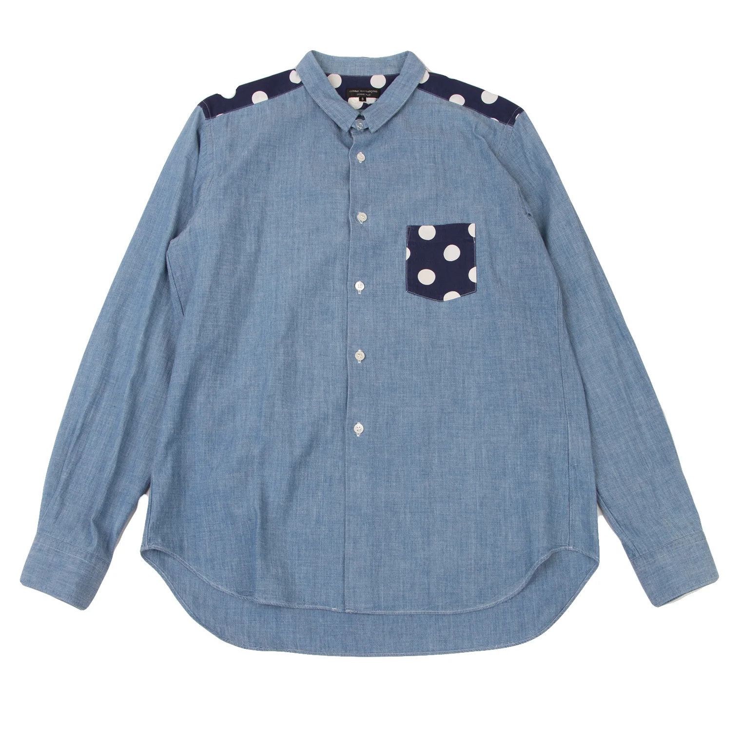 Comme des Garcons Homme Plus Dot Print Denim Shirt in Light Blue Size S Size US S / EU 44-46 / 1 - 1 Preview
