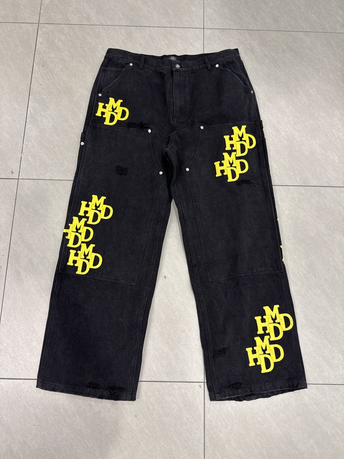 HMDD Happy Memories Don’t Die Patch Pants Black Yellow 2XL Size US 38 / EU 54 - 1 Thumbnail