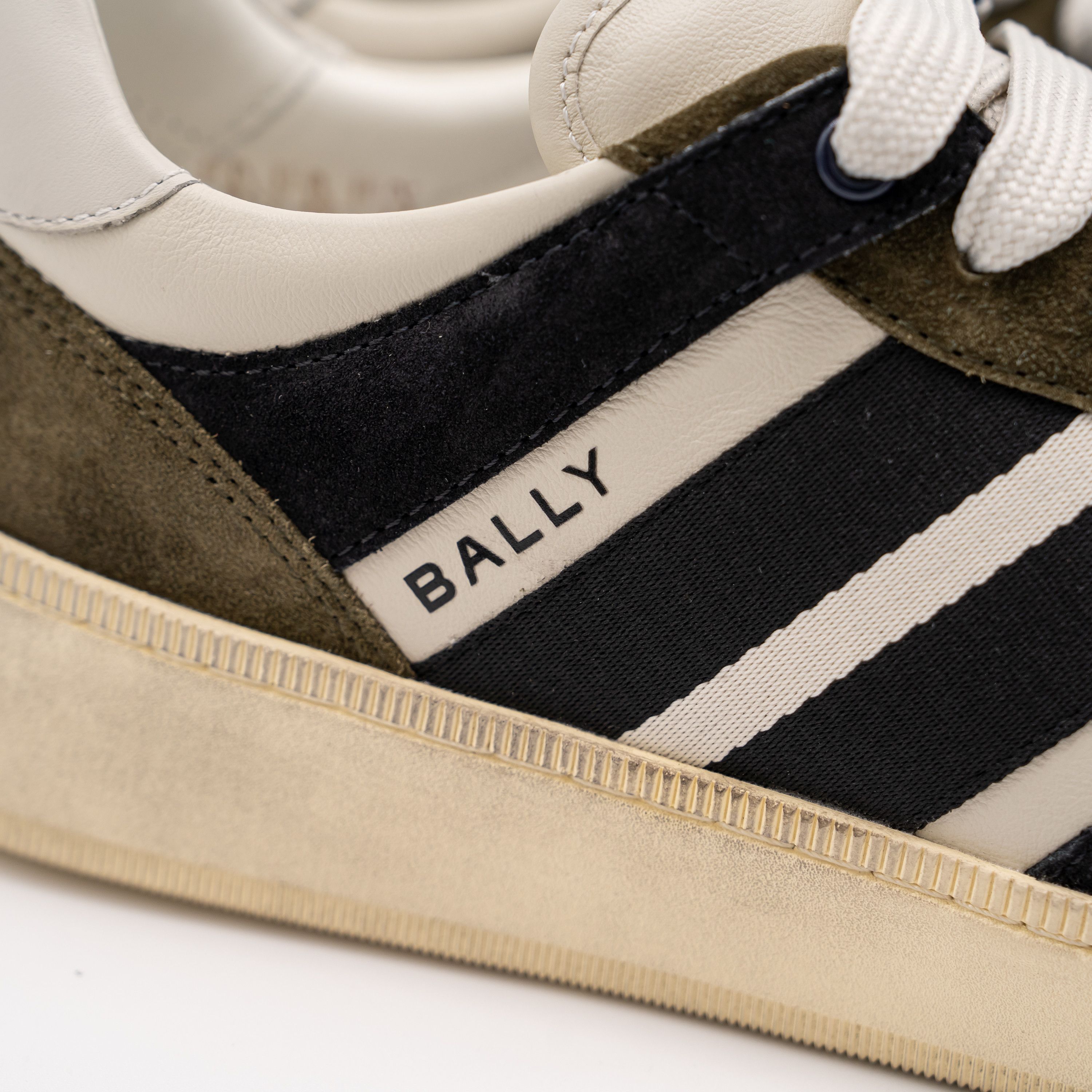 Bally 10.5 Bally Rebby Olive Black White Green Suede Sneakers 9 Size US 10.5 / EU 43-44 - 9 Thumbnail
