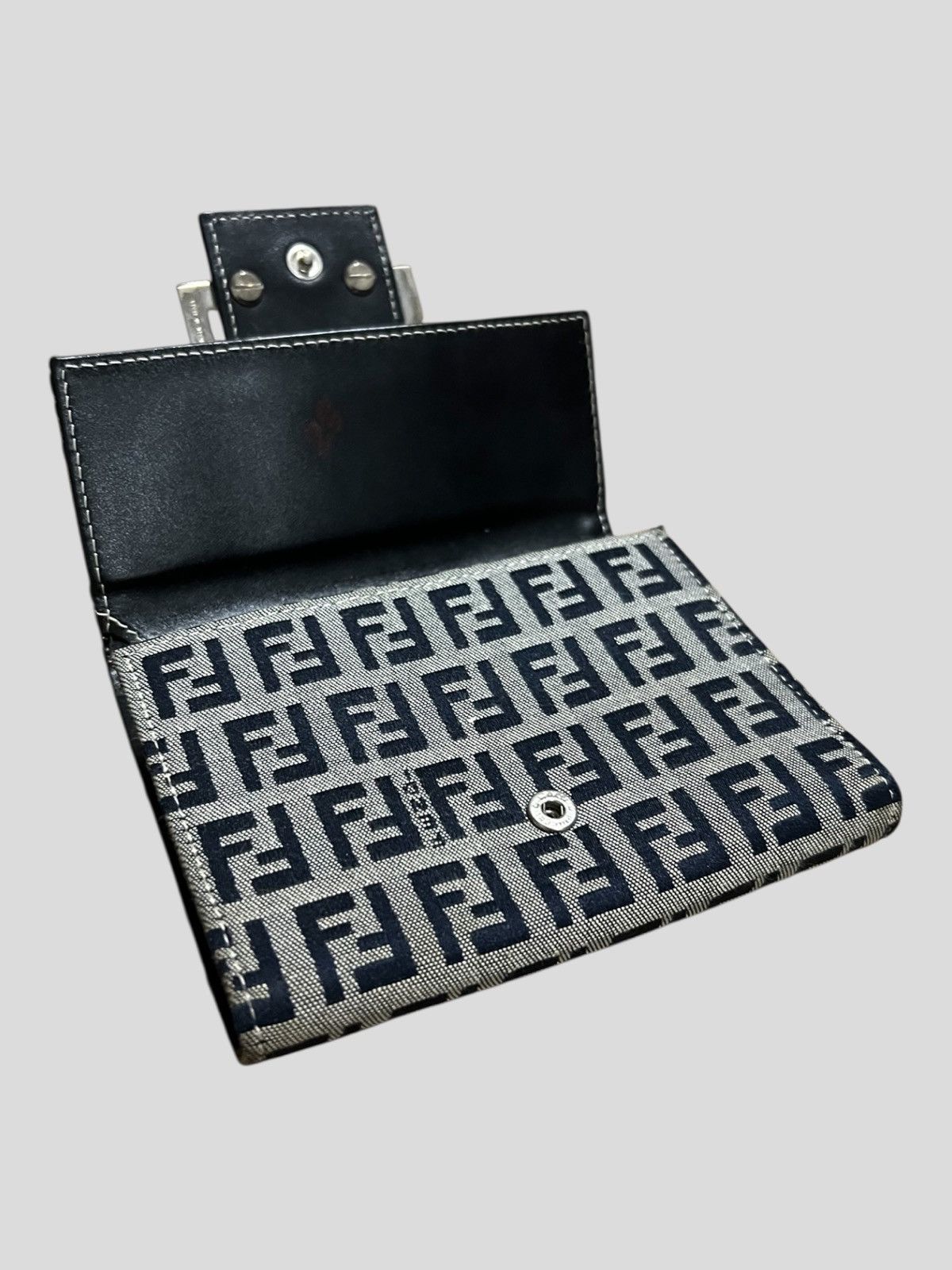 Fendi Fendi FF Zucca Monogram Metal Plated Compact Leather Wallets Size ONE SIZE - 5 Thumbnail