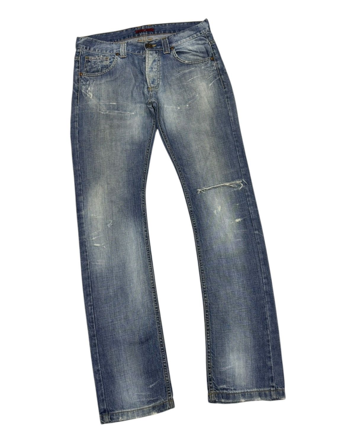 Angel Blue × If Six Was Nine × Japanese Brand 🔥Angel Devil Punk Distressed Denim Jeans Size US 32 / EU 48 - 3 Thumbnail