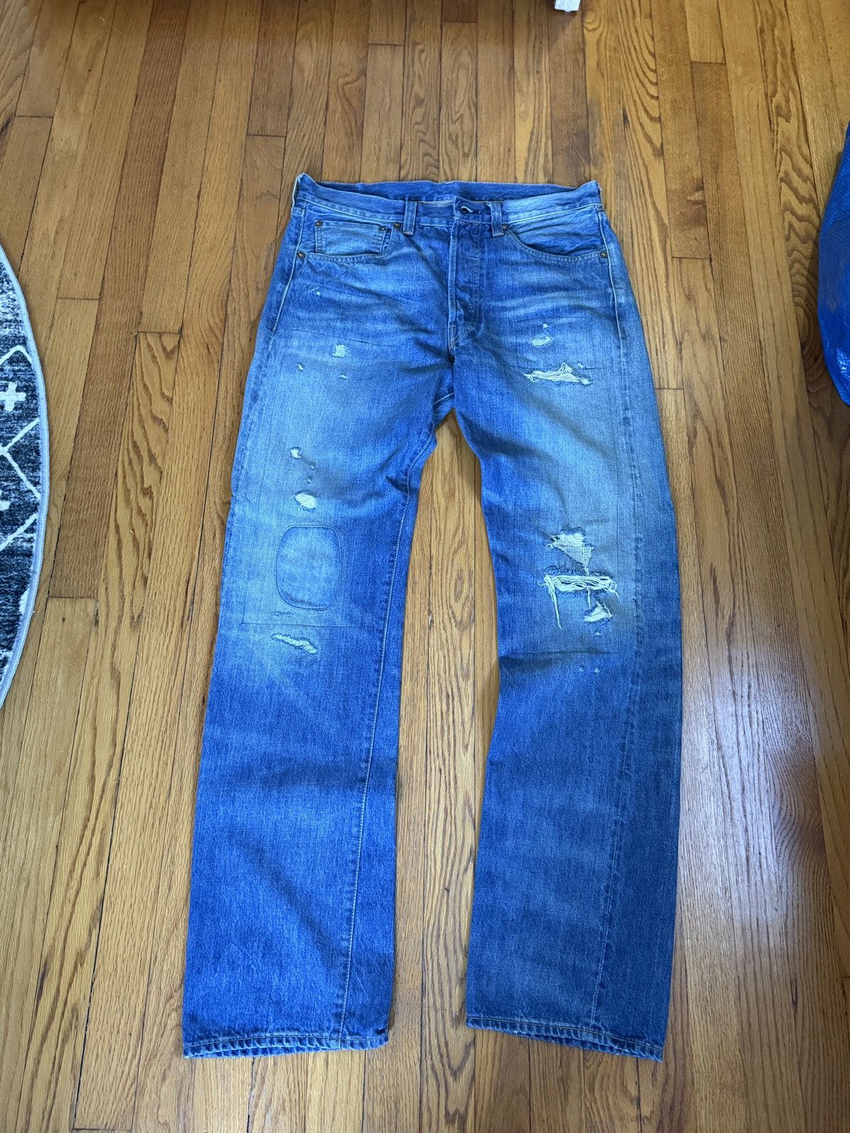 Levi's Levis 501XX Distressed Denim Size US 33 - 1 Thumbnail