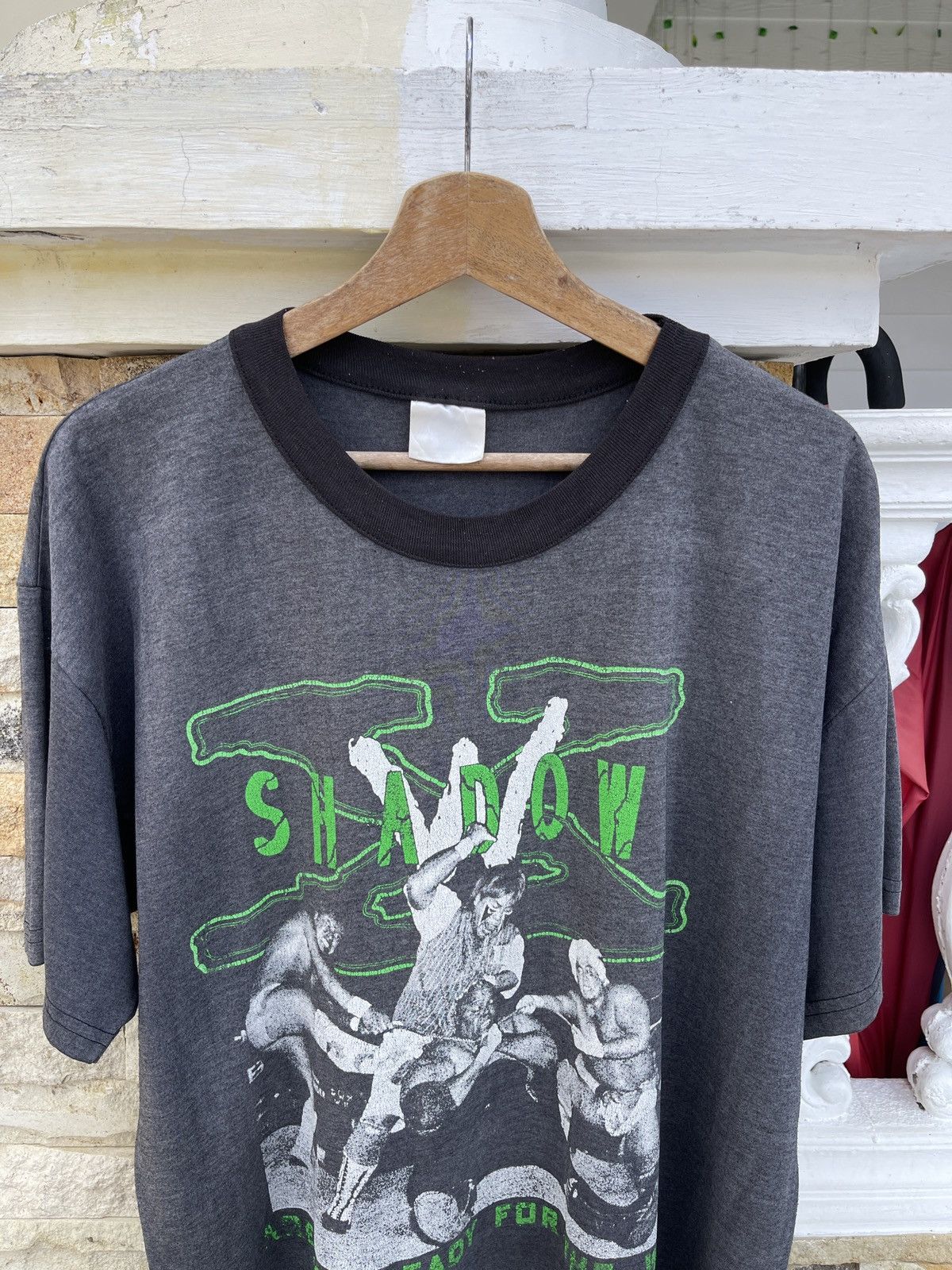 Vintage Rare🔥SUN Faded Vtg90s SHADOW WX Japan Wrestling T Shirt Size US XL / EU 56 / 4 - 3 Thumbnail