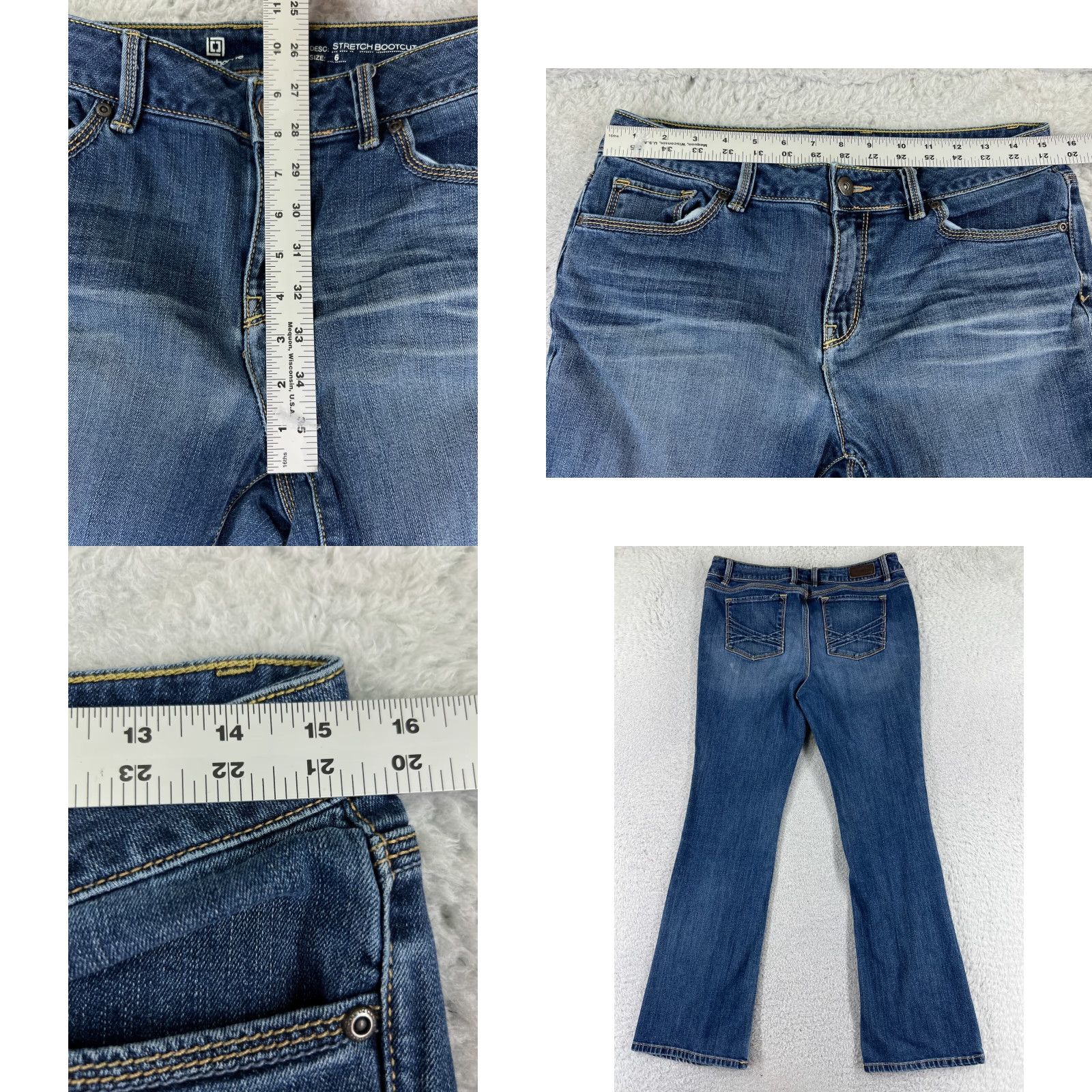 Liz Claiborne Liz Claiborne Jeans Womens Bootcut Denim Blue 28x30 Regular 6 Stretch 5-Pocket Zipper Vintage No (if needed) Size 28" / US 6 / IT 42 - 8 Thumbnail