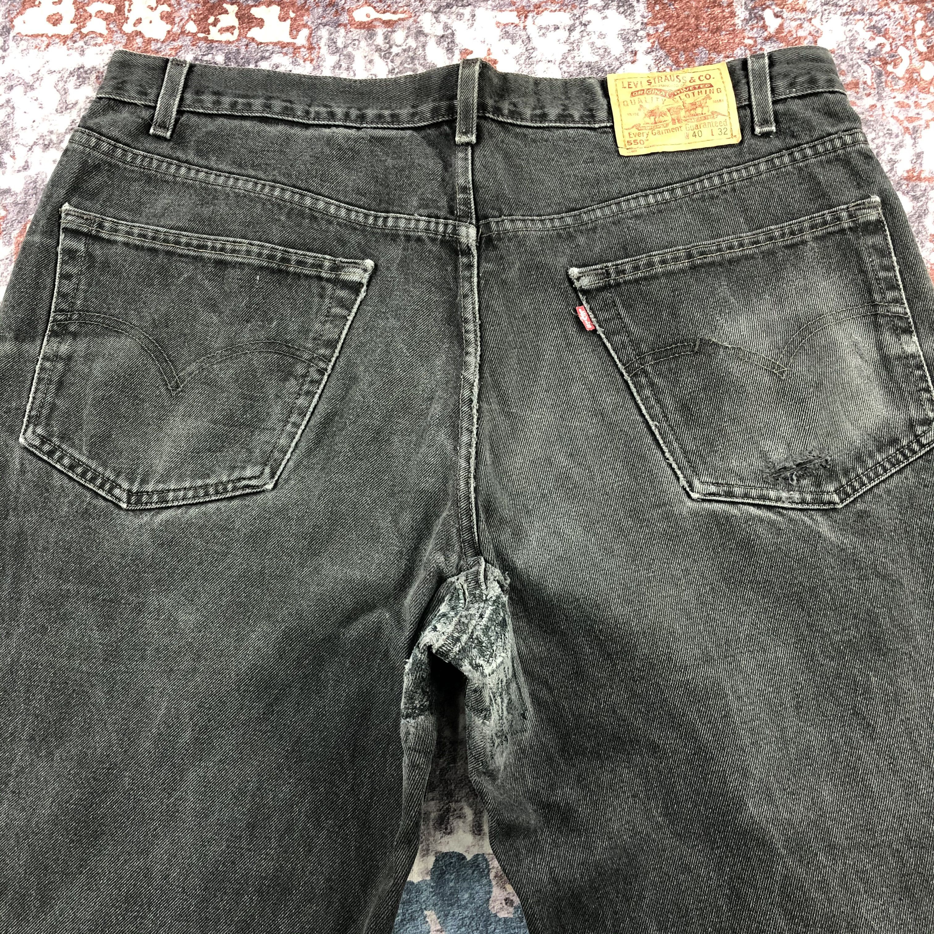 Levi's × Vintage Vintage 90s Faded Black Levis 550 Jeans-JM2571 Size US 40 / EU 56 - 4 Thumbnail