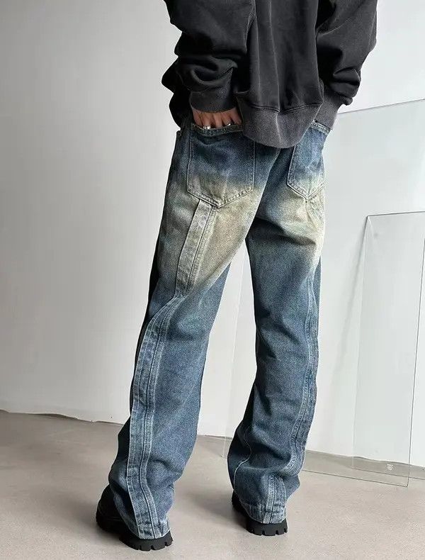 VIBE Vintage washed distressed patchwork rare jeans Size US 34 / EU 50 - 4 Thumbnail