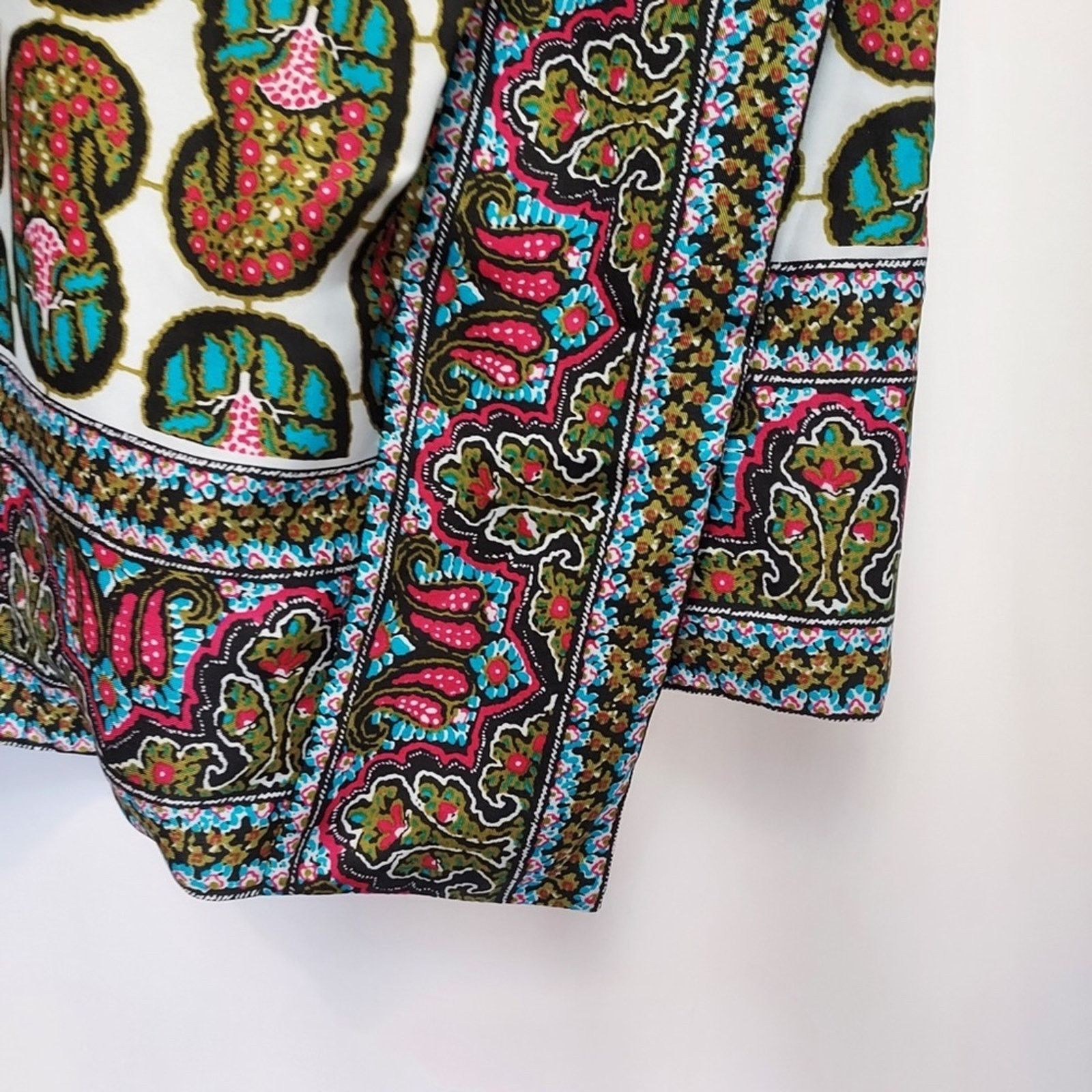 Other Rachel Roy Black White Red Blue Floral Paisley Shift Dress Size M / US 6-8 / IT 42-44 - 4 Thumbnail