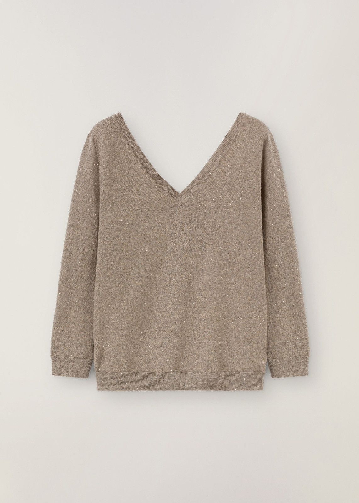 Loro Piana o1srvl11e0125 Stella Alpina V-Neck Sweater in Taupe Size M / US 6-8 / IT 42-44 - 1 Thumbnail