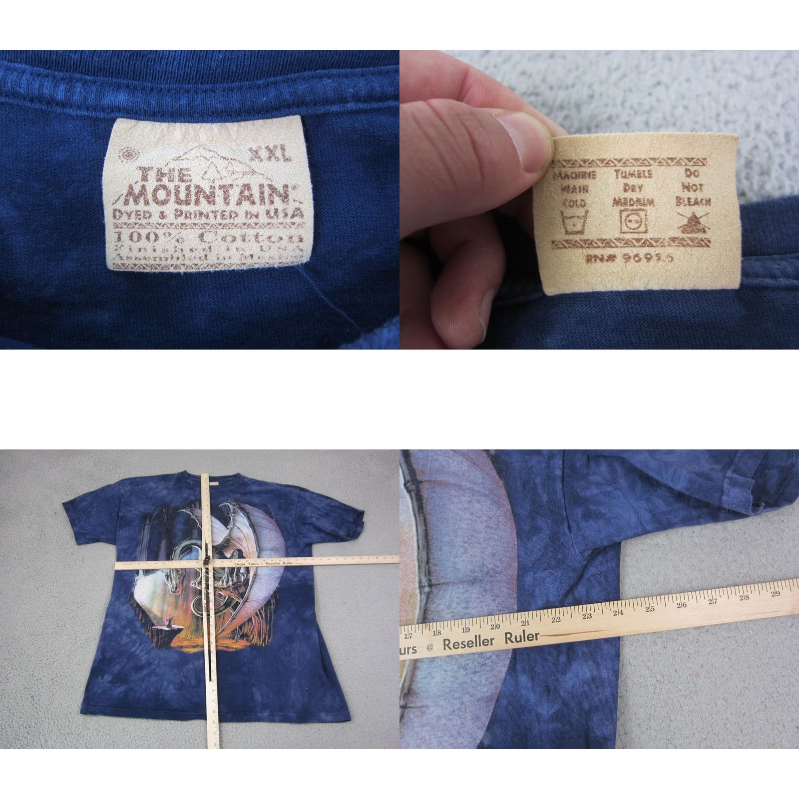 The Mountain Vintage The Mountain Shirt 2XL XXL Blue Wizard Dragon Merlin Excalibur Y2K Mens Size US XXL / EU 58 / 5 - 8 Thumbnail