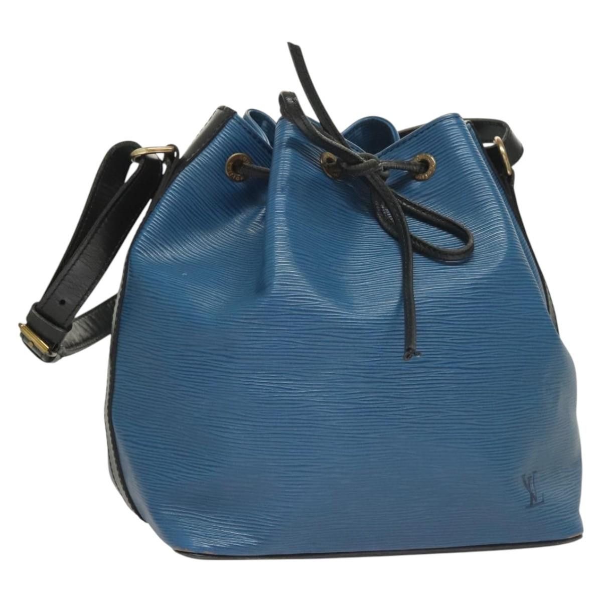 LOUIS VUITTON Epi Petit Noe Shoulder Bag Bicolor Black Blue