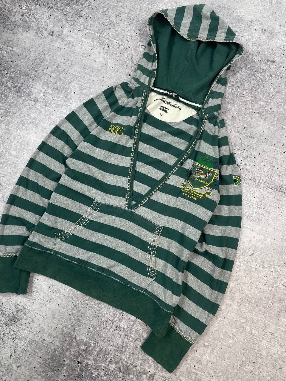Canterbury of New Zealand Vintage Canterbury South Africa Rugby V Neck Hoodie Y2K Size M / US 6-8 / IT 42-44 - 3 Thumbnail