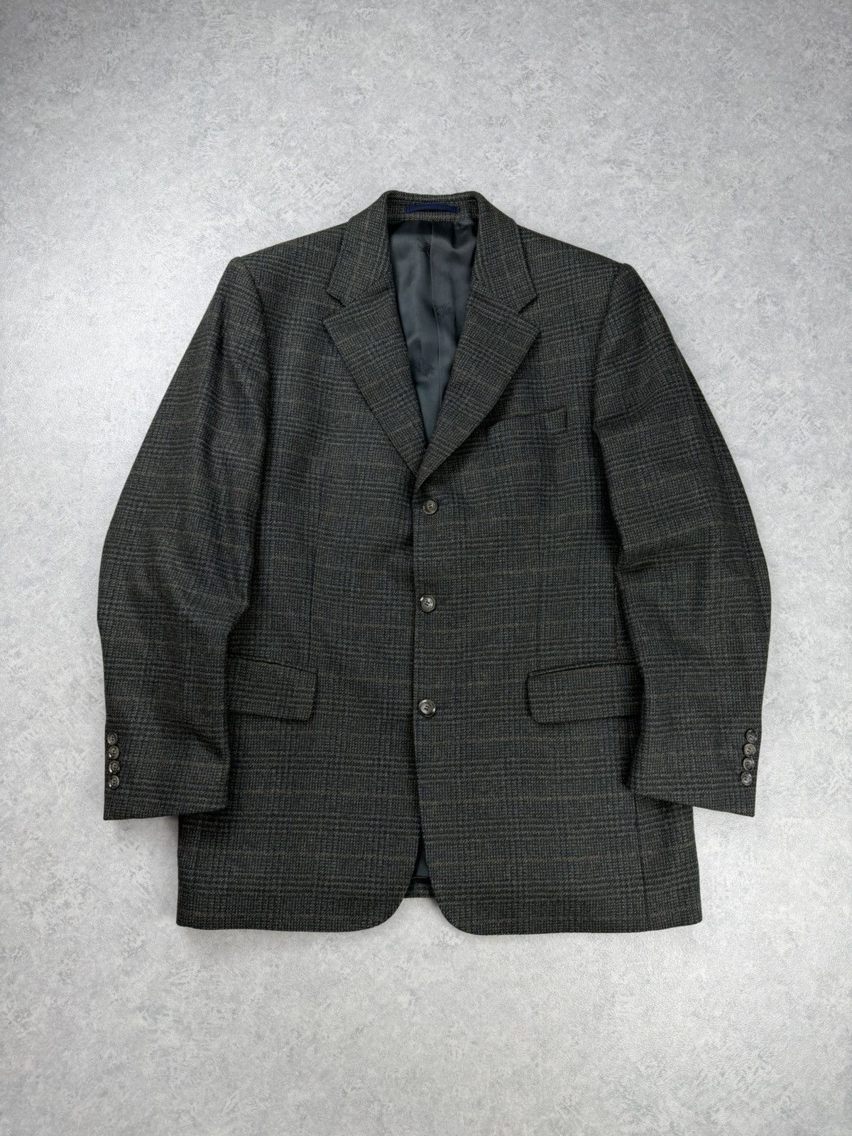 Burberry Burberry London Wool Cashmere Check Blazer Jacket Size 52 Size 42R - 1 Thumbnail