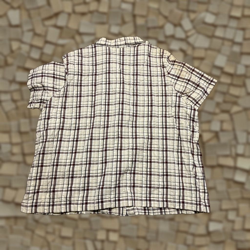 Blair Blair Shirt Women's 2XL Plaid Brown Yellow Button Up Short Sleeve Size XXL / US 16-18 / IT 52-54 - 1 Thumbnail