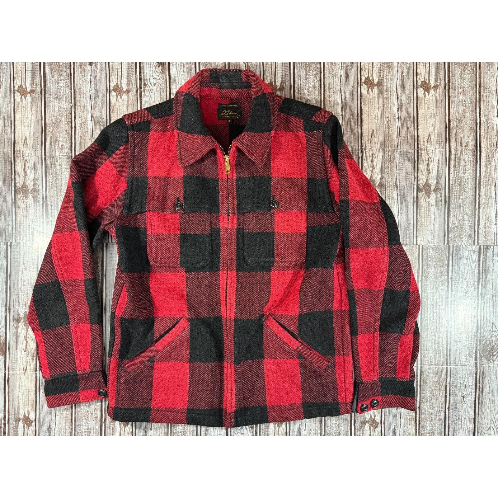L.L. Bean L.L. Bean Wool blend Full Zip Jacket sz M Plaid Red Black Vi Size US M / EU 48-50 / 2 - 1 Thumbnail