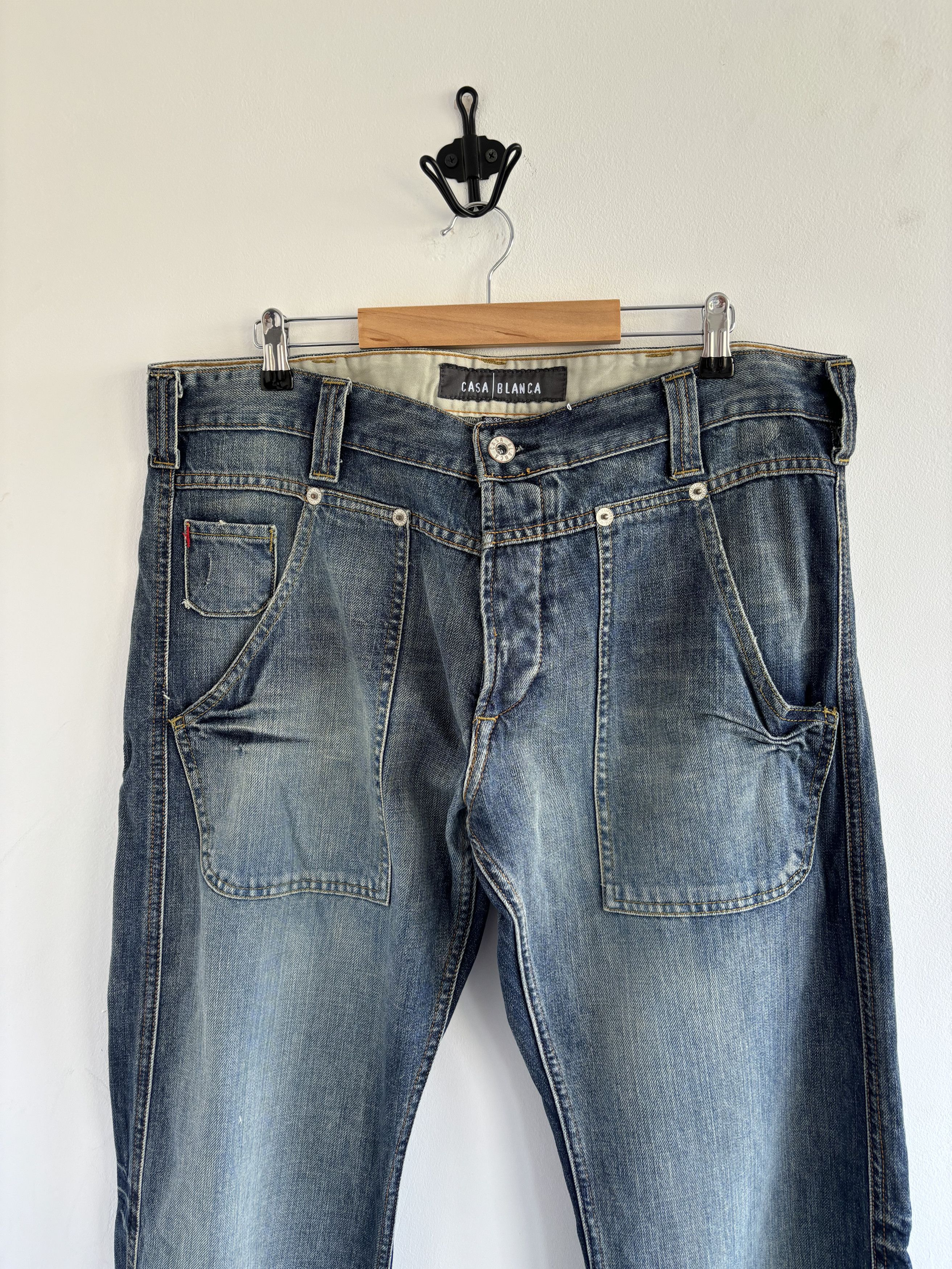Japanese Brand × Vintage Vintage Y2K Wide Leg Washed Denim Jeans Size US 38 / EU 54 - 2 Thumbnail