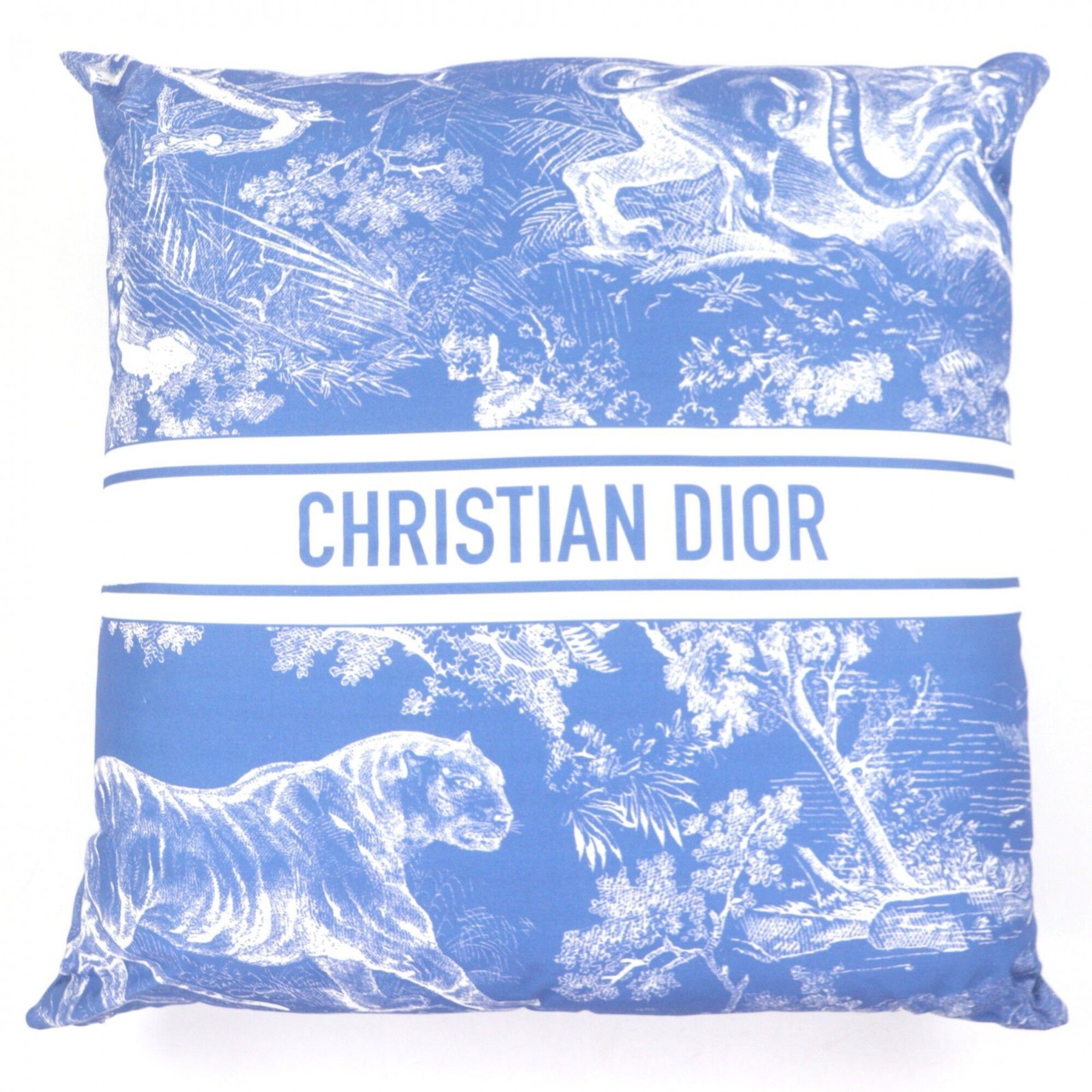 Dior Christian Dior HYP02RCO0U Dioliviera Linen Blend Cushion, Blue, Made in France, Authentic, Women's Size ONE SIZE - 1 Thumbnail