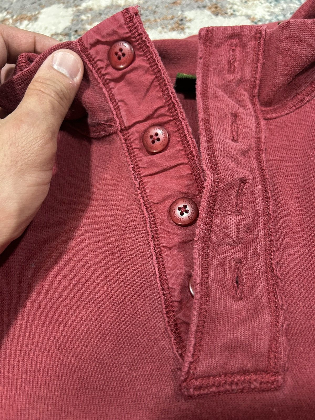 Vintage Vintage Timberland Weathergear Red Collared Sweatshirt Size US XL / EU 56 / 4 - 4 Thumbnail