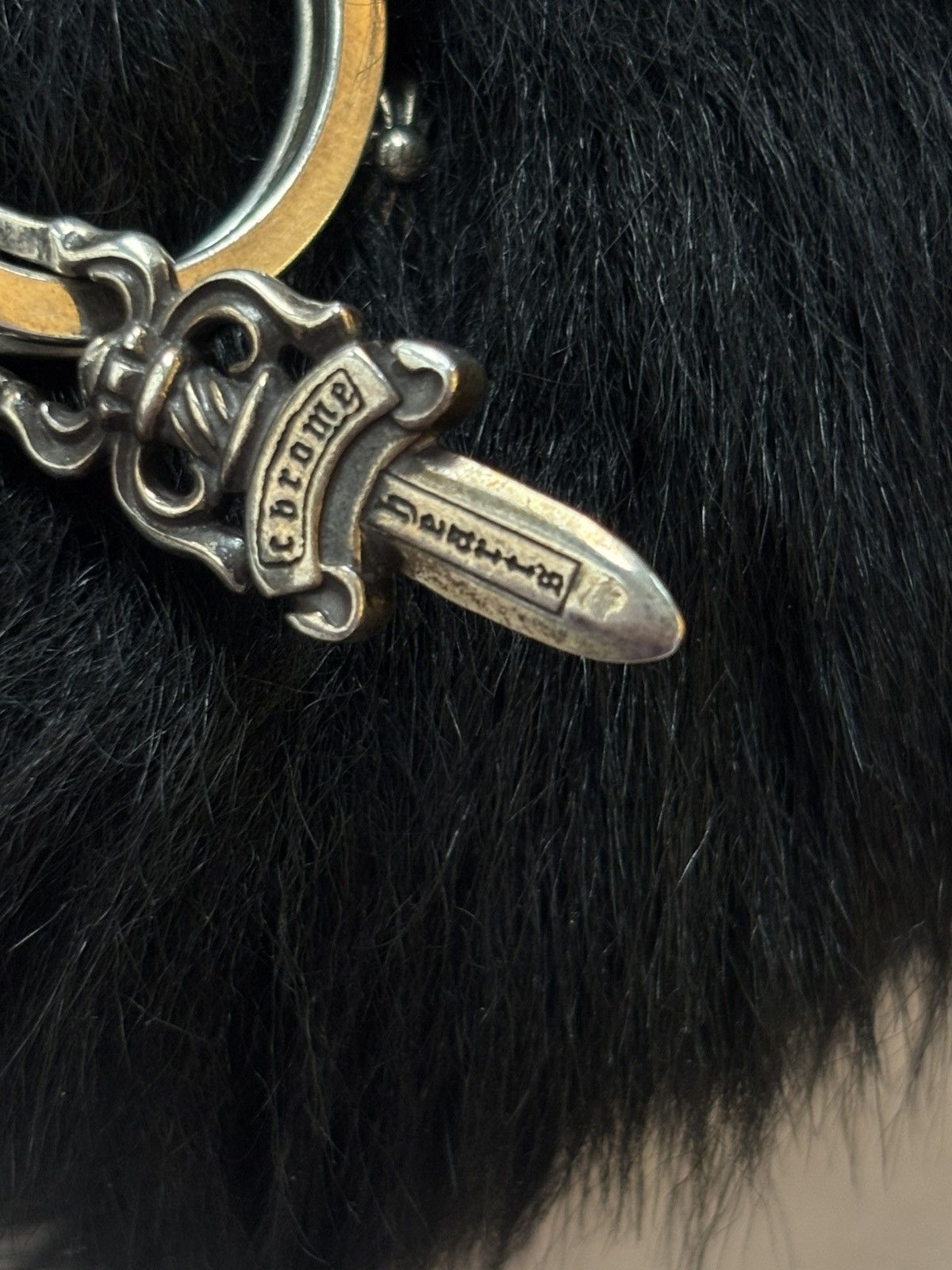 Chrome Hearts VIP dagger silver fur dice key chain charm Size ONE SIZE - 4 Thumbnail