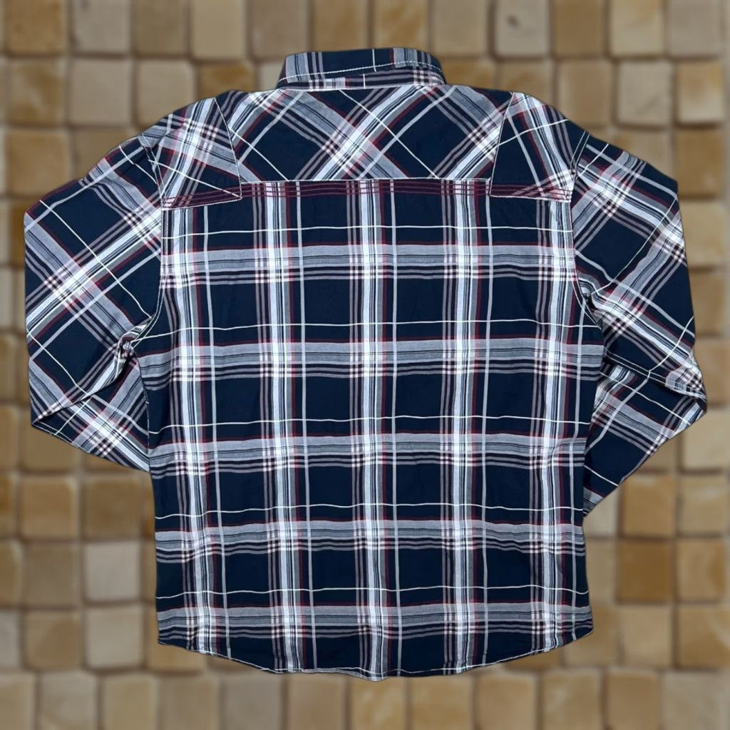 BKE BKE Athletic Fit Multi Check Cowboy Western Popper Long Sleeve Shirt XXL Navy Men Button-Up Casual Western 1960s? Size US XXL / EU 58 / 5 - 1 Thumbnail