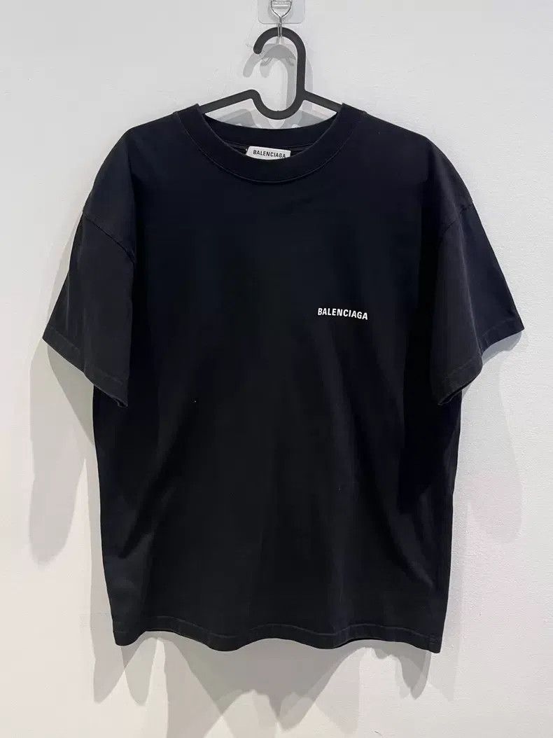 Balenciaga Balenciaga Black Front and Back Letter Logo Short Sleeve T Size US S / EU 44-46 / 1 - 1 Thumbnail