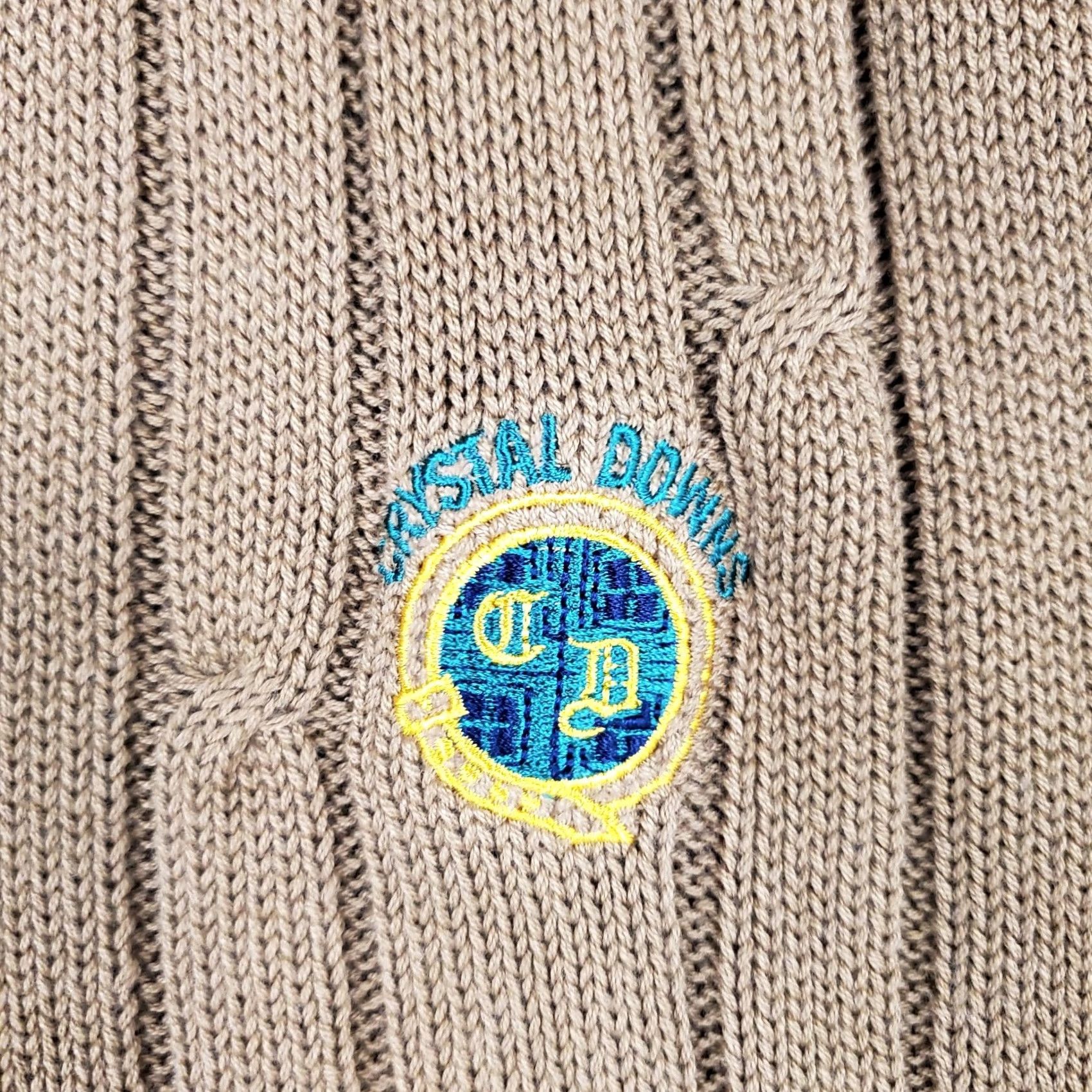 Vintage Vintage Crystal Downs Michigan Cardigan Vest Mens Large Brown 100% Combed Cotton V Neck Button Front Pockets Golf VTG Size US L / EU 52-54 / 3 - 3 Thumbnail