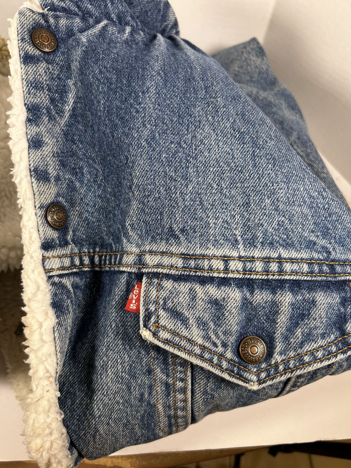 Levi's × Vintage Levi’s Denim Sherpa Jacket 50R USA Size US M / EU 48-50 / 2 - 5 Thumbnail