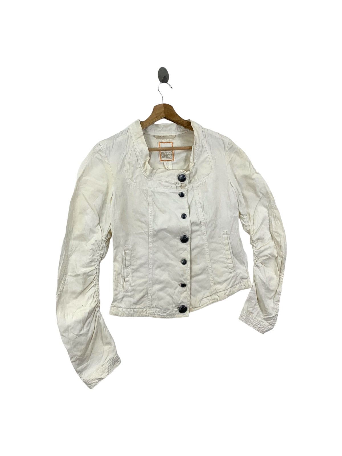 Marithe + Francois Girbaud × Vintage Vintage MARITHE FRANCOIS GIRBAUD France Crop Top Coat Jacket Size M / US 6-8 / IT 42-44 - 3 Thumbnail