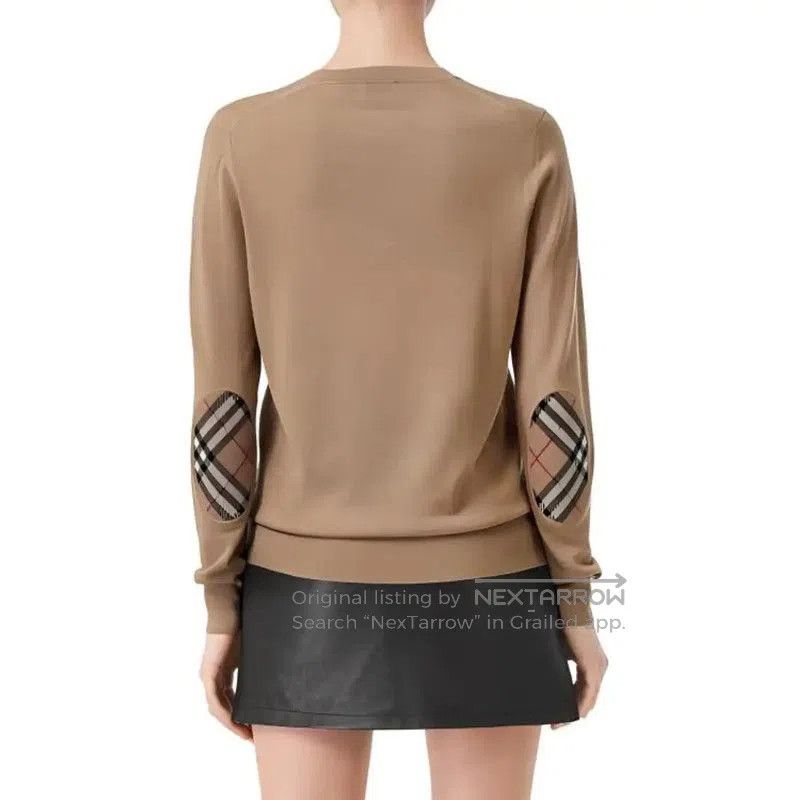 Burberry Burberry Women's Khaki Wool Logo Knit Sweater. Size L / US 10 / IT 46 - 6 Thumbnail