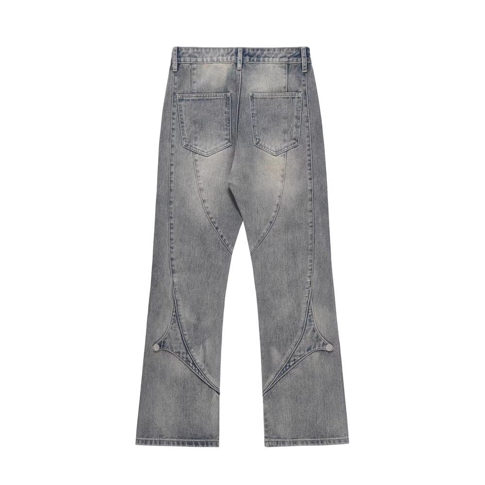 Japanese Brand × Jean High street trend stitching washed wide-leg jeans Size US 32 / EU 48 - 2 Thumbnail