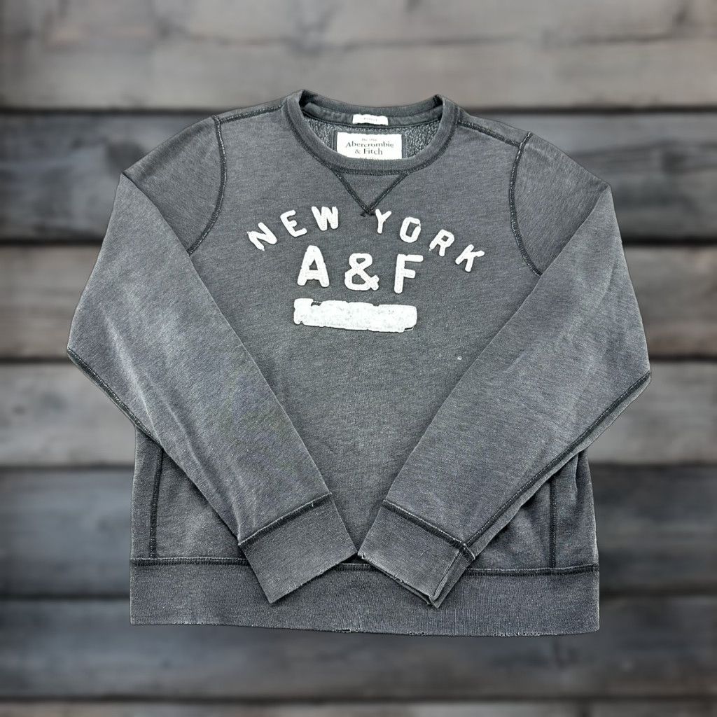 Abercrombie & Fitch VINTAGE Abercrombie & Fitch Sweatshirt Mens L Gray Pullover 90s Sports Logo Crew Neck Fleece Cotton Size US L / EU 52-54 / 3 - 1 Thumbnail