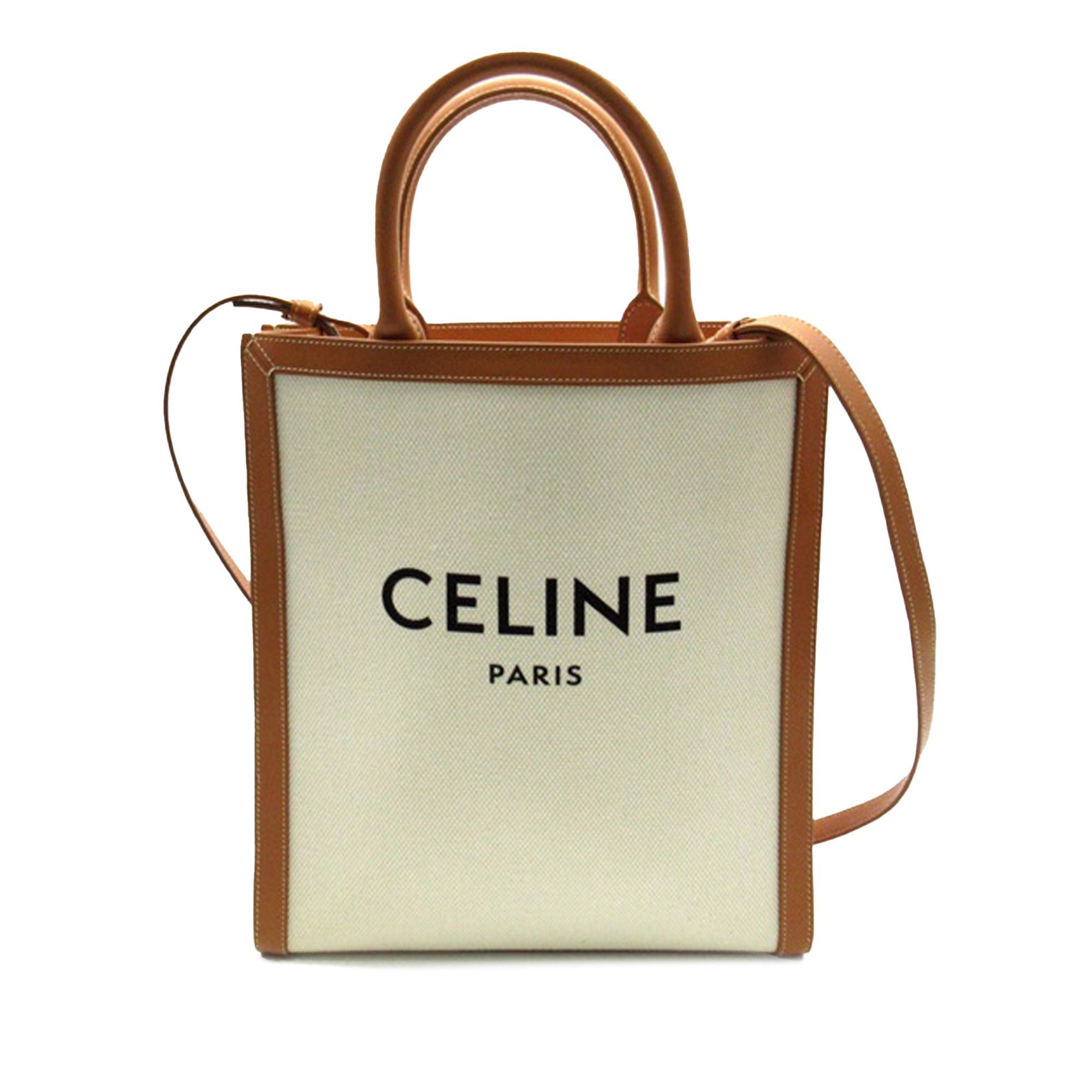 image of Celine Small Vertical Cabas Satchel in Brown, Women's