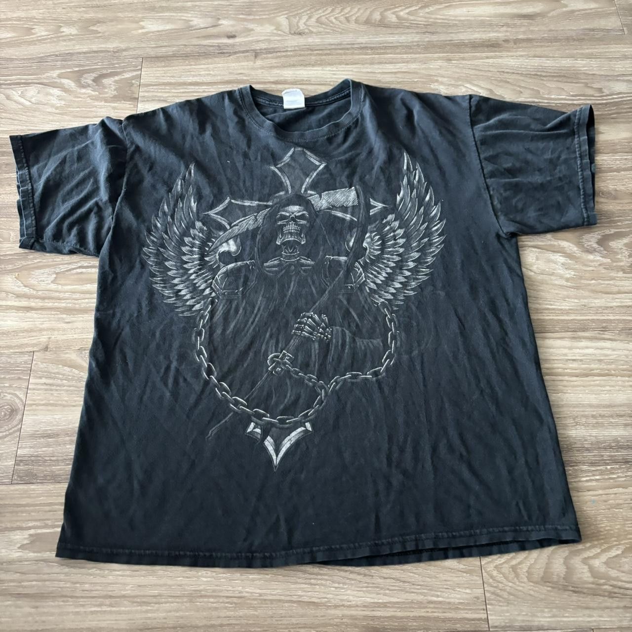 Vintage Crazy Vintage Y2K/2000s Grunge Cyber Goth Reaper Graphic Tee! Size XL Size US XL / EU 56 / 4 - 1 Thumbnail
