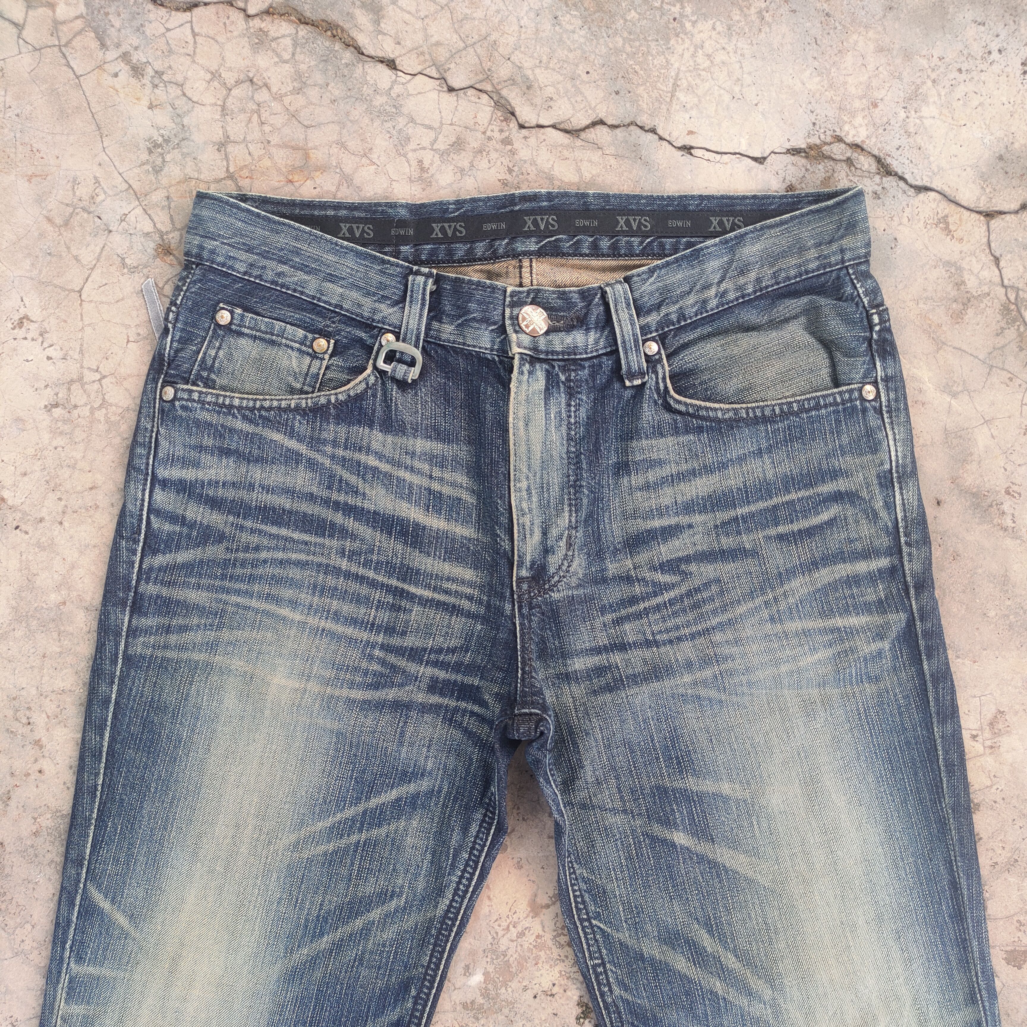 Edwin × Jean × Vintage VINTAGE EDWIN FLARE RIPPED FADED JEANS DENIM PANTS Size US 34 / EU 50 - 3 Thumbnail