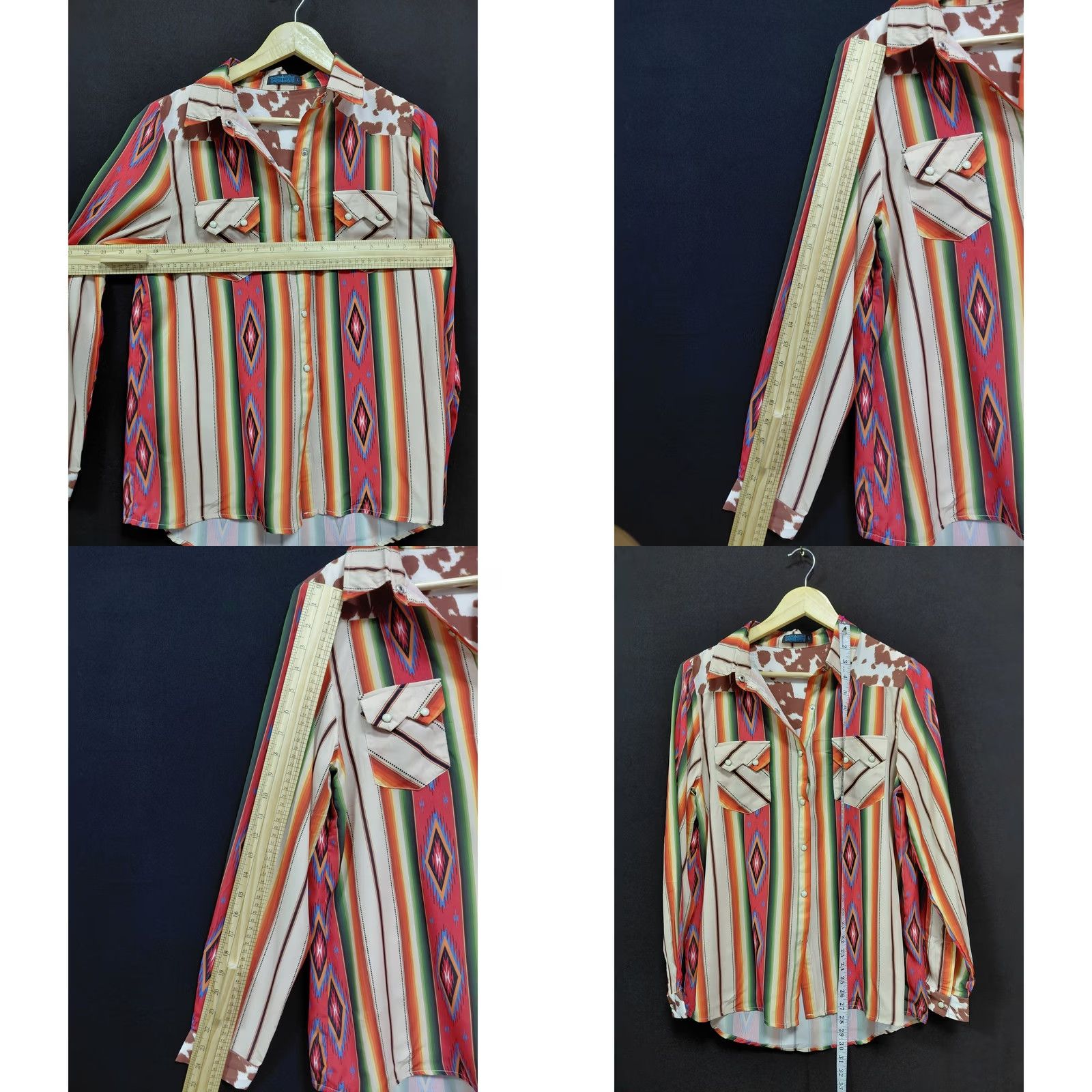 Express Fashion Express Striped Button-Up Shirt Multicolor Long Sleeve Collared Size L Women Size L / US 10 / IT 46 - 8 Thumbnail