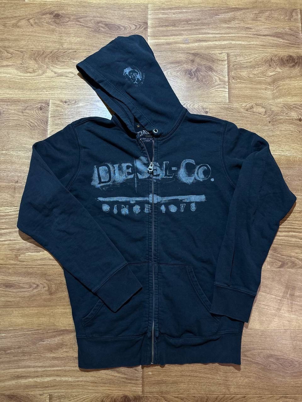 Diesel × Vintage Vintage Full Zip Hoodie Diesel Big Logo Y2K Avant Garde Size US XL / EU 56 / 4 - 1 Thumbnail