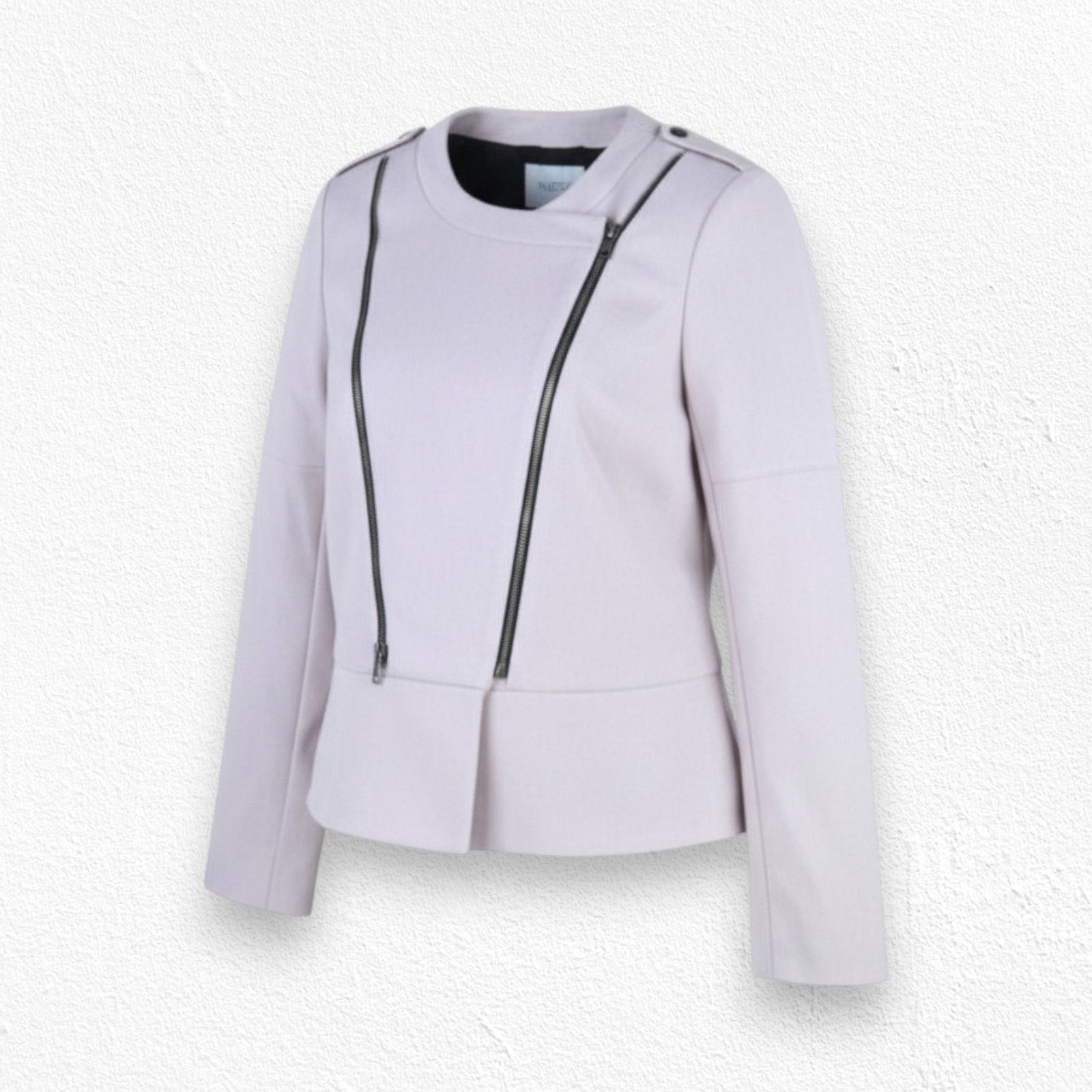 Barneys New York Vintage Barneys Pink Wool Blend Moto Jacket Size 6 Size M / US 6-8 / IT 42-44 - 1 Thumbnail