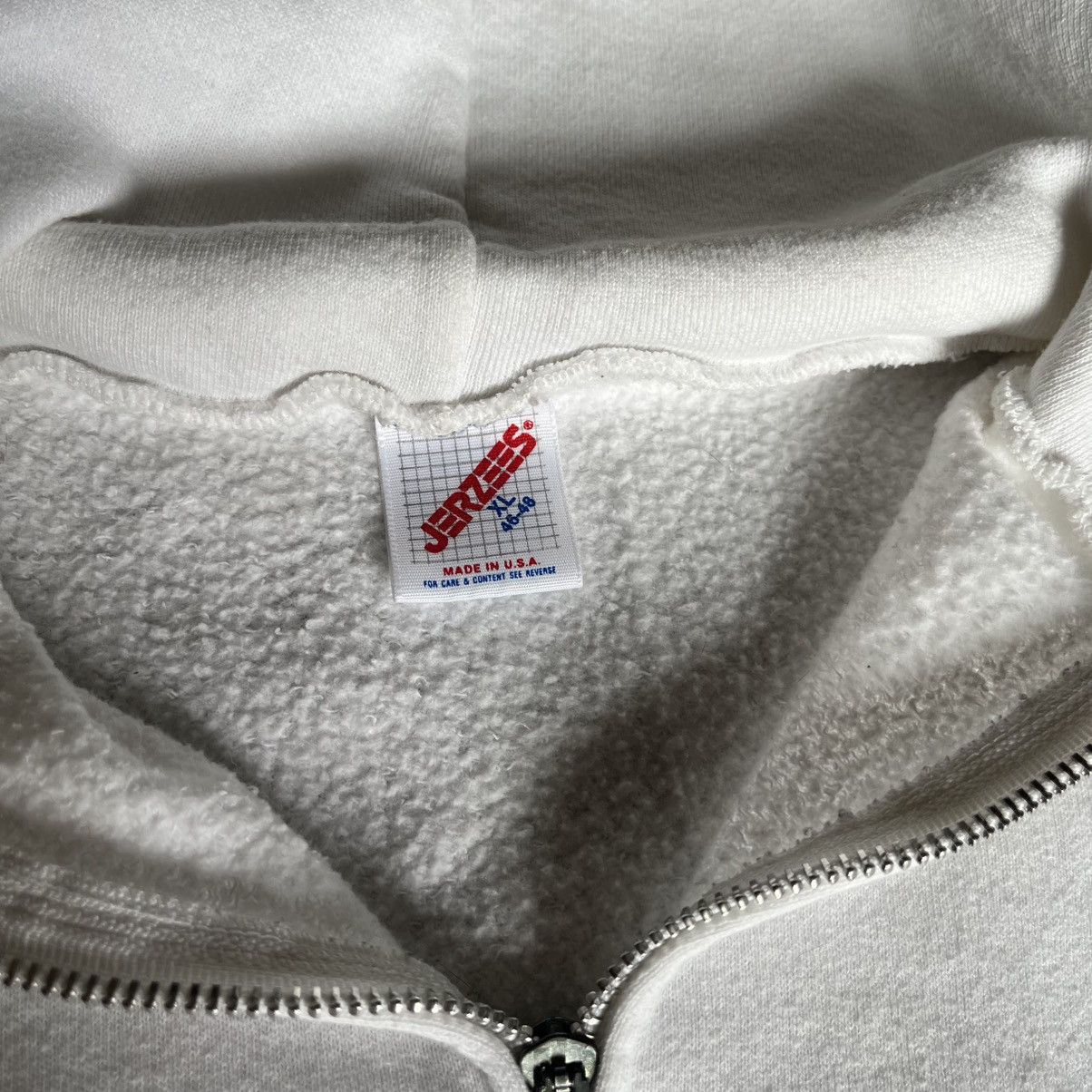 Jerzees Vintage 1990s Jerzees by Russell White Blank Zip Up Hoodie Size US XL / EU 56 / 4 - 6 Thumbnail