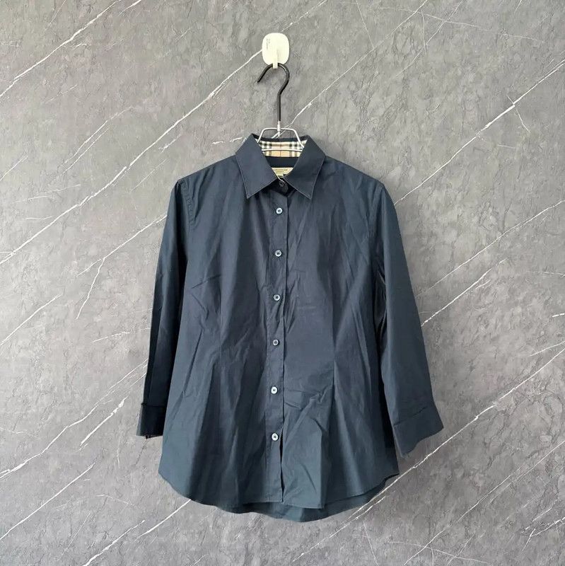 Burberry Burberry Men's Navy Blue Cotton Shirt Size US M / EU 48-50 / 2 - 1 Thumbnail