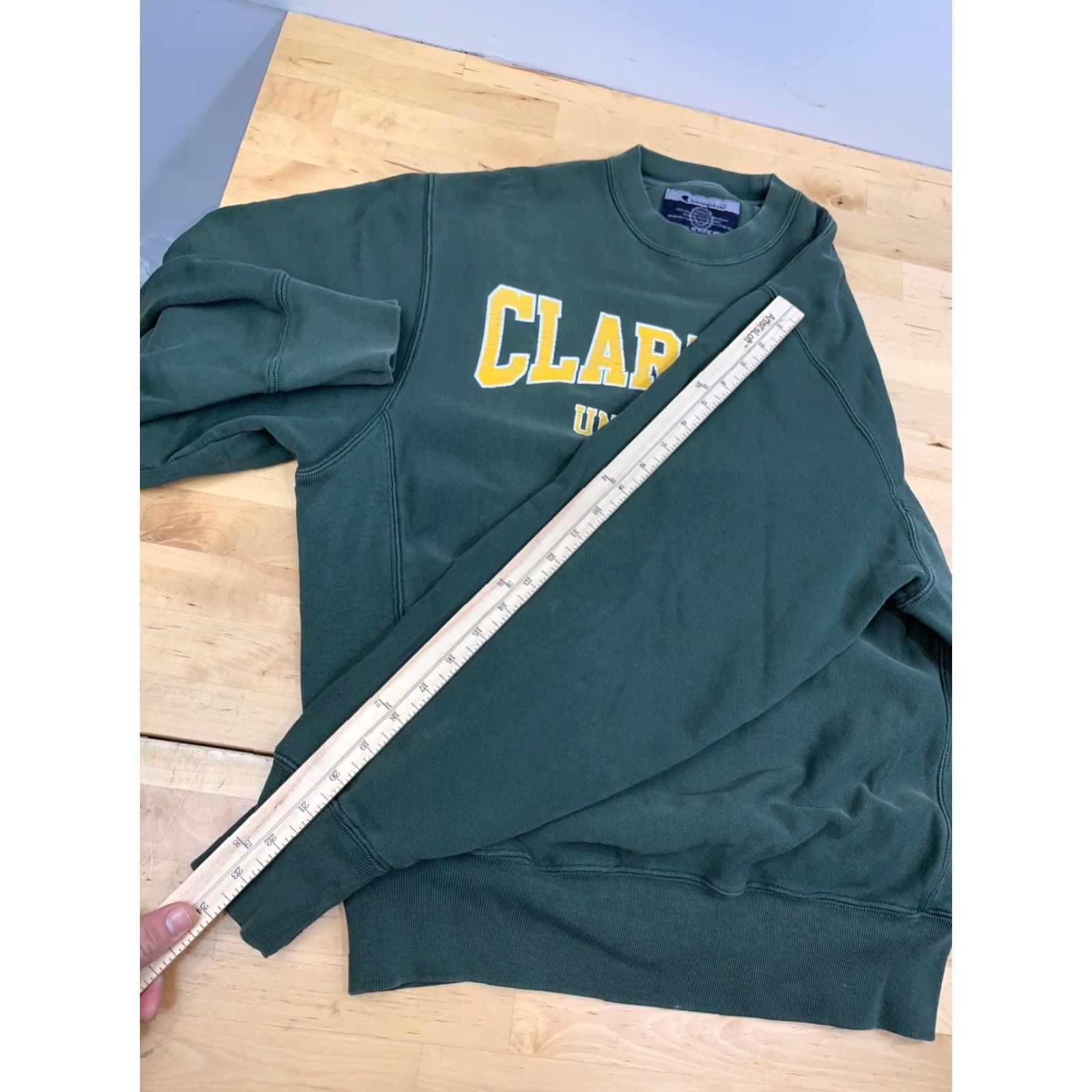 Champion Champion Sweatshirt Mens S Reverse Weave College Y2K Clarkson University Green Pullover Crew Neck Long Sleeve Regular size S Size US S / EU 44-46 / 1 - 7 Thumbnail