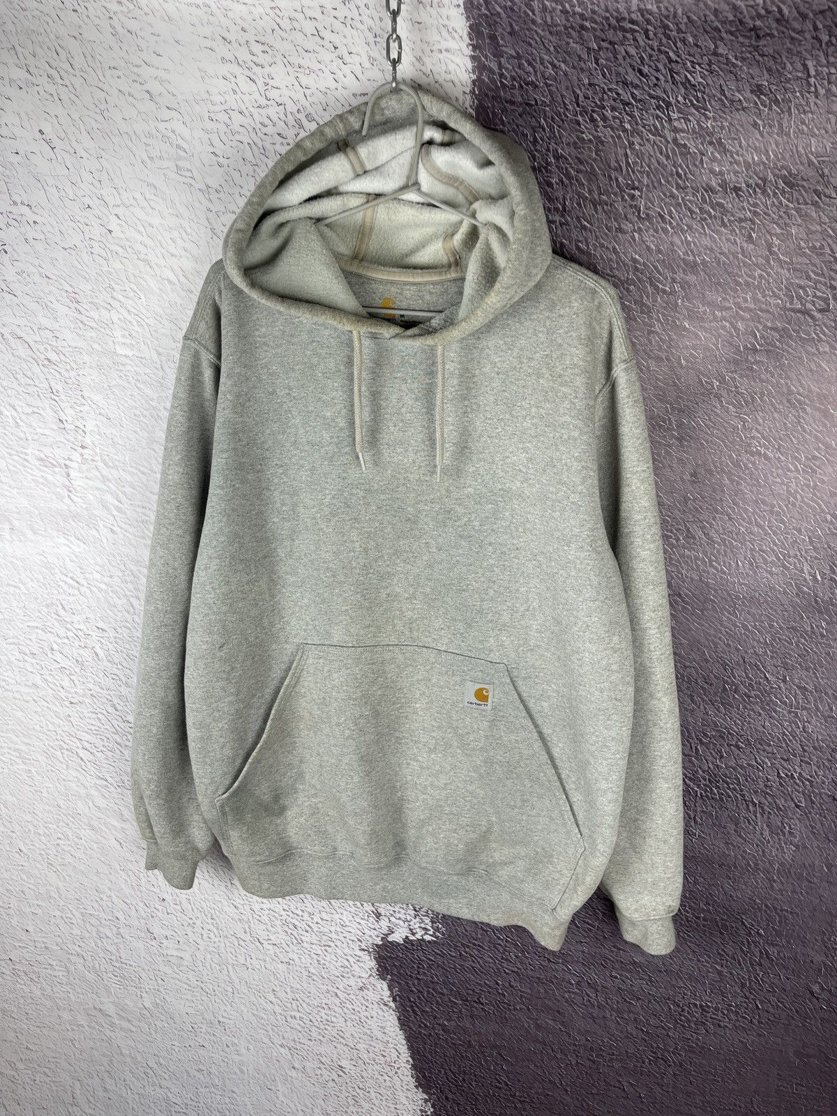 Carhartt vintage grey oversized pocket logo hoodie