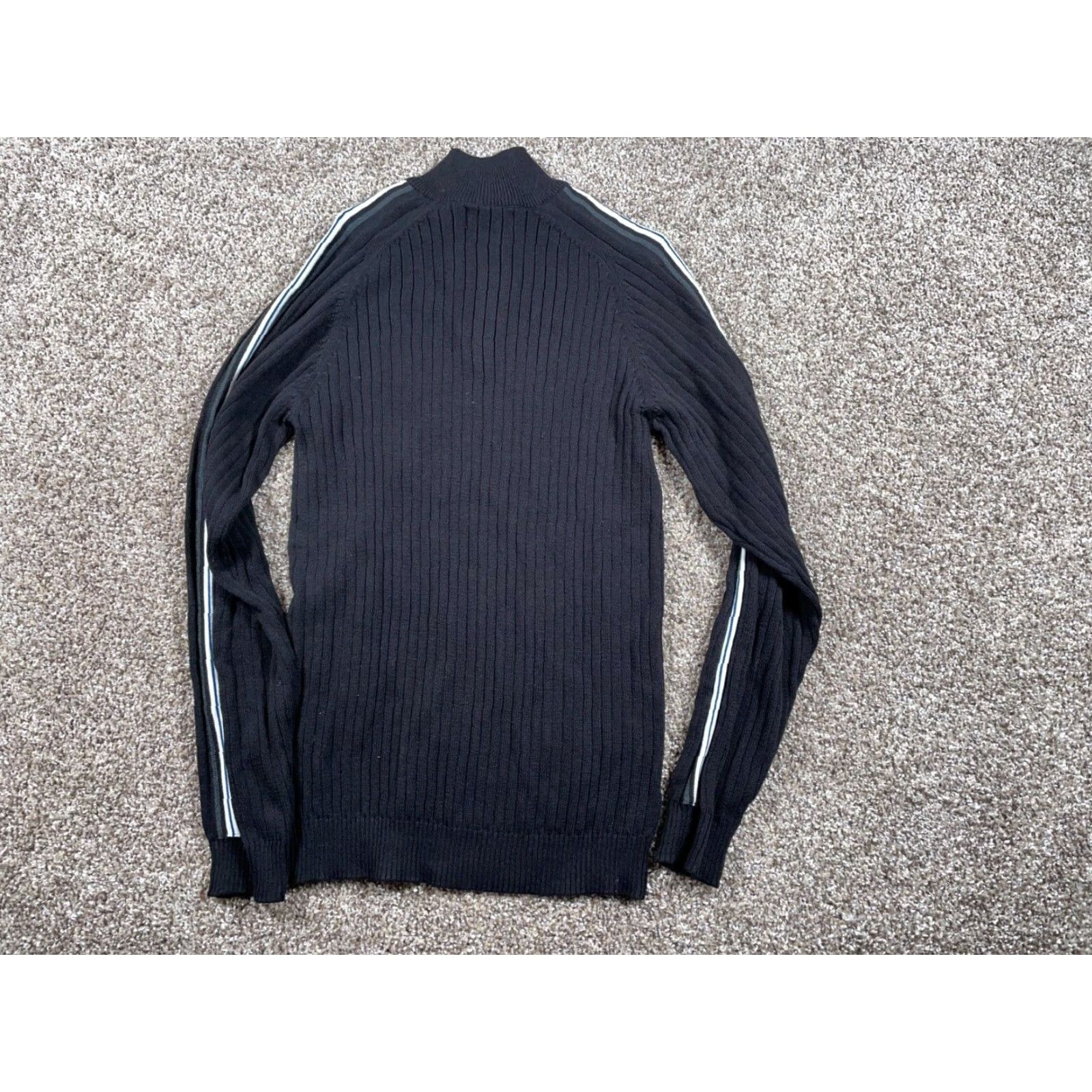 Vintage VINTAGE Extreme Gear Sweater Shirt Adult Medium Black Striped Knit 1/4 Zip 90s Hipster Slim Fit Mens Size US M / EU 48-50 / 2 - 3 Thumbnail