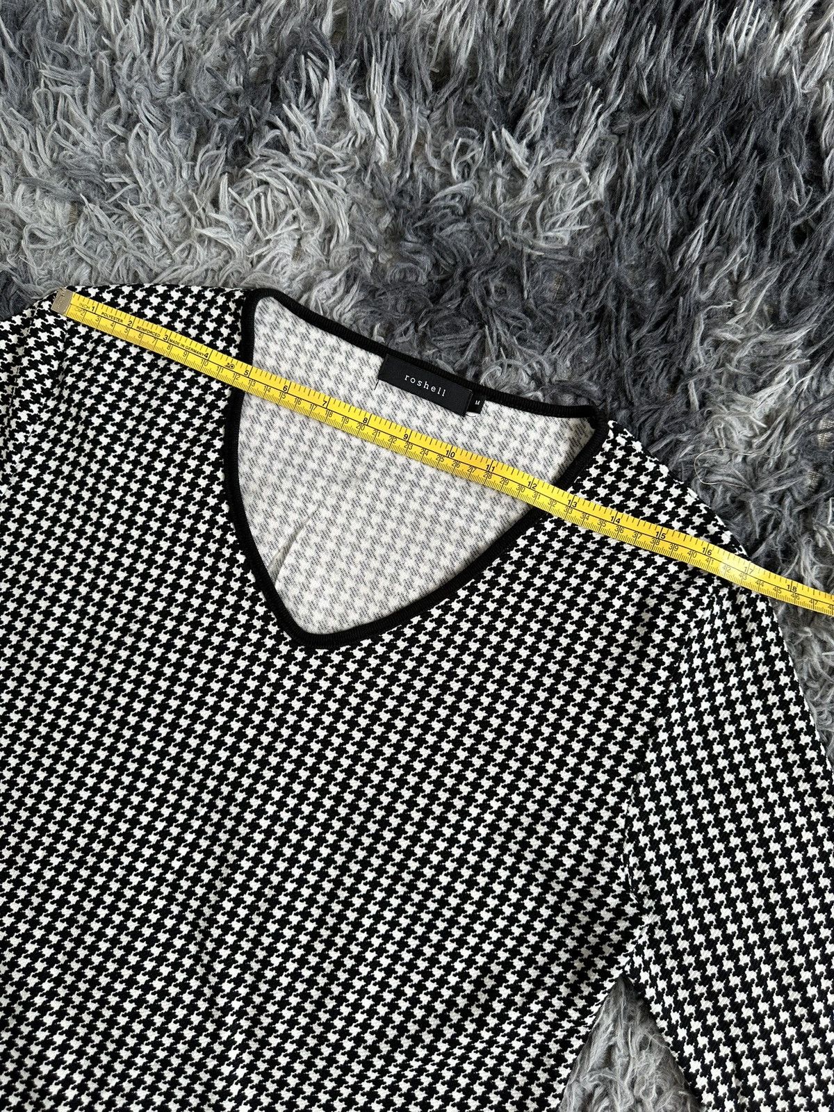 If Six Was Nine 00's Roshell houndstooth stripe warmer long sleeve Size US M / EU 48-50 / 2 - 13 Thumbnail