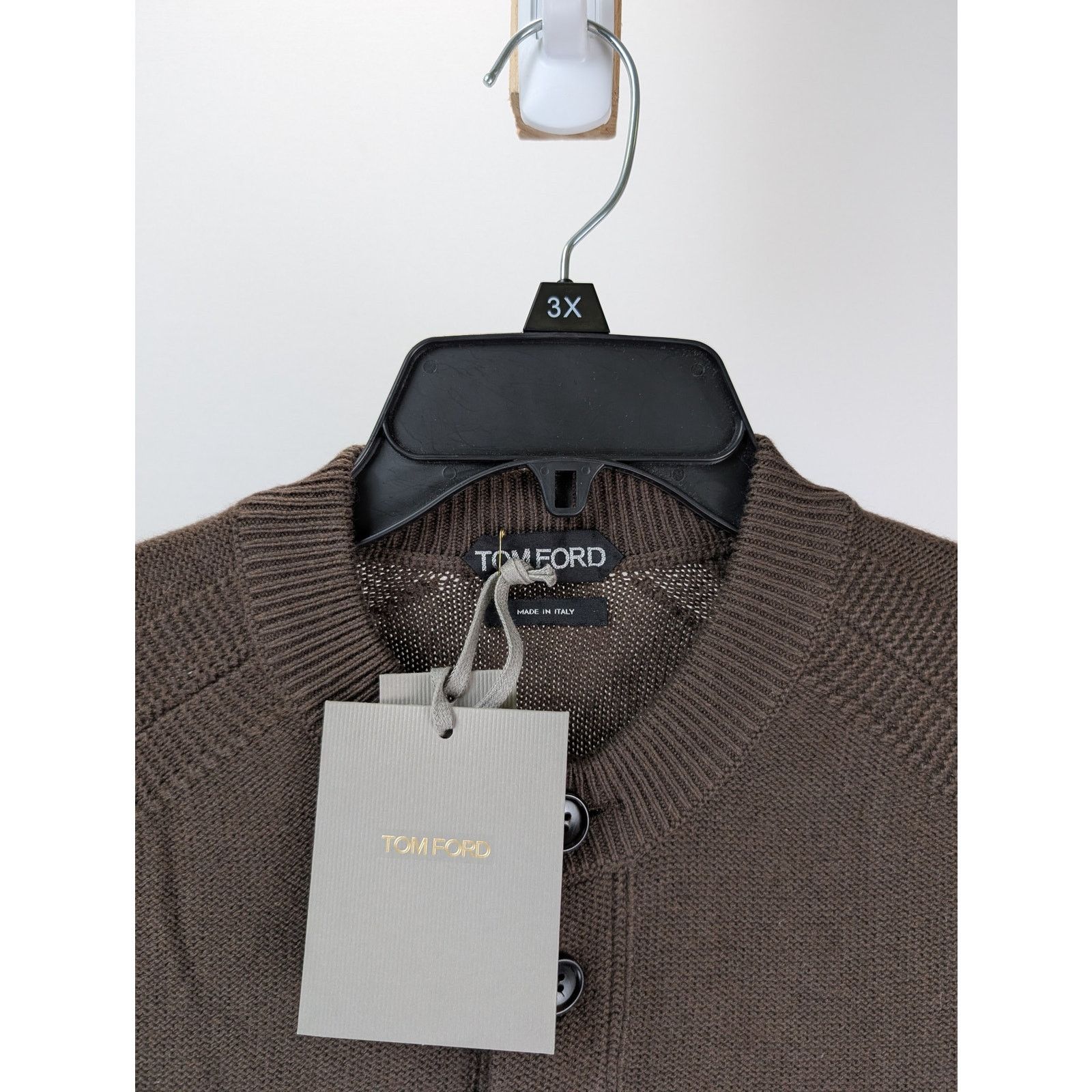 Tom Ford o1rshd1 CC20 Henley Knitwear Sweatshirt in Brown Size US M / EU 48-50 / 2 - 5 Thumbnail